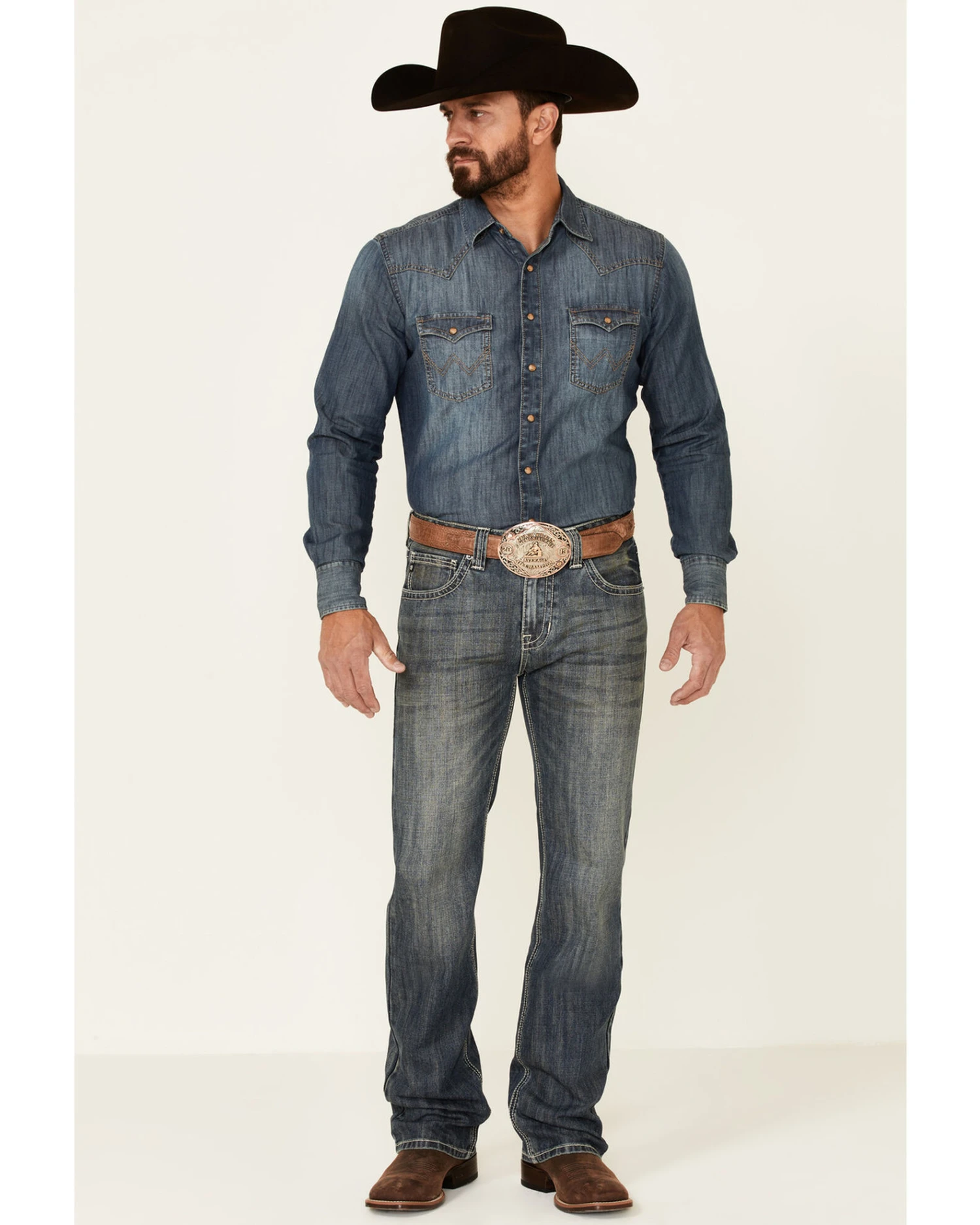 Rock & Roll Denim Men's Pistol Dark Vintage Wash Regular Straight Jeans 3 Rock & Roll Denim Men's Pistol Dark Vintage Wash Regular Straight Jeans