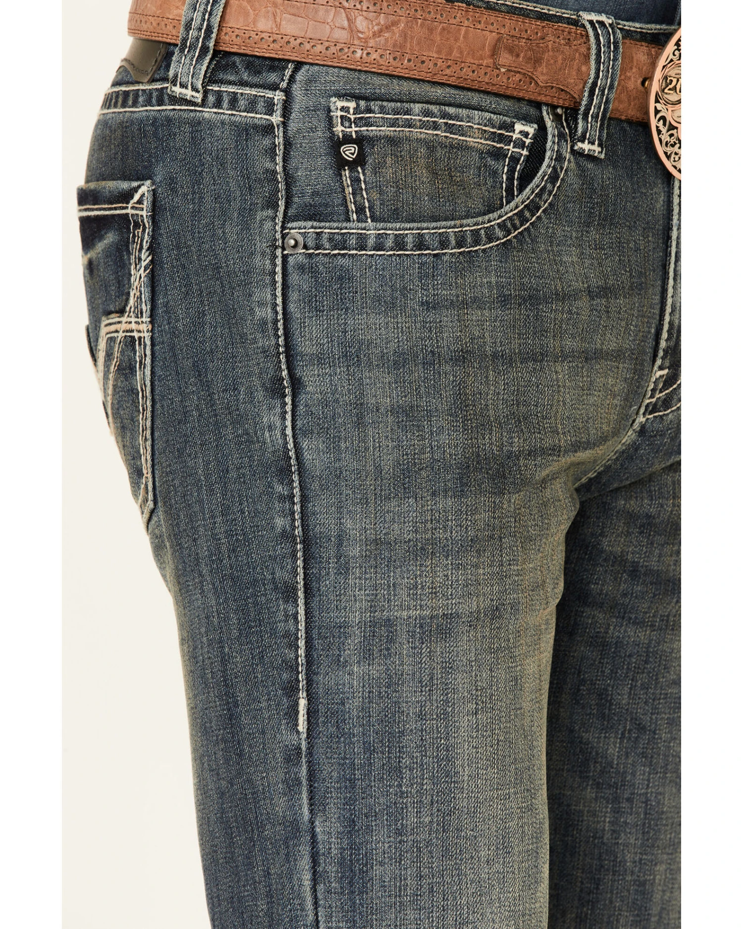 Rock & Roll Denim Men's Pistol Dark Vintage Wash Regular Straight Jeans 6 Rock & Roll Denim Men's Pistol Dark Vintage Wash Regular Straight Jeans - Image 4