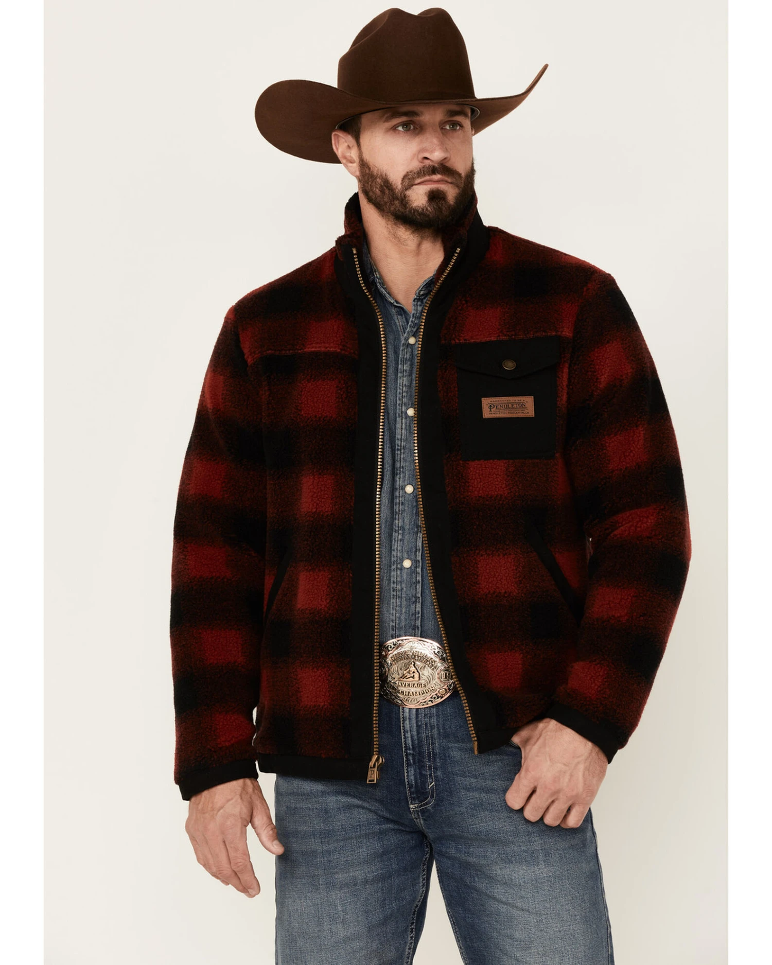 Pendleton Men's Buffalo Plaid Lone Fir Zip-Front Fleece Jacket 3 Pendleton Men's Buffalo Plaid Lone Fir Zip-Front Fleece Jacket