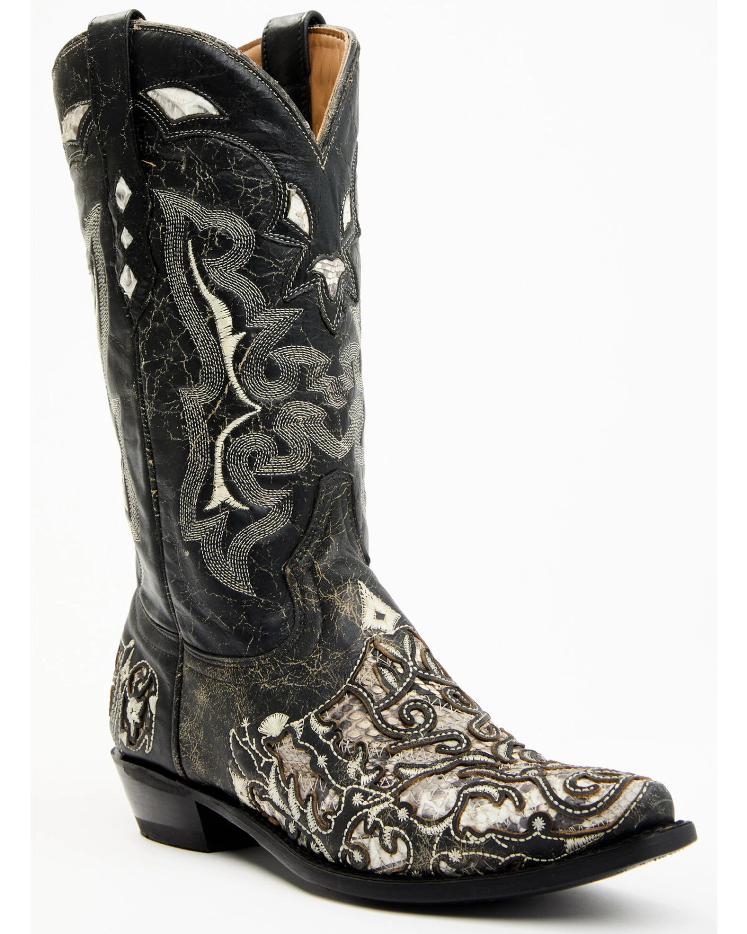 Corral Men's Exotic Python Skin Inlay Western Boots - Snip Toe 3 Corral Men's Exotic Python Skin Inlay Western Boots - Snip Toe