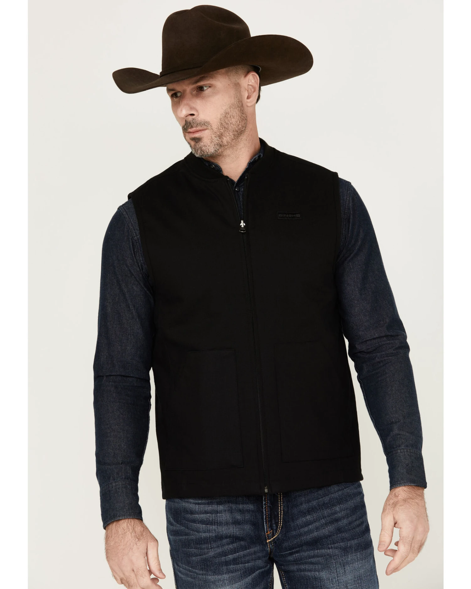 Cinch Men's Plaid Print Reversible Wool Canvas Zip-Front Vest 3 Cinch Men's Plaid Print Reversible Wool Canvas Zip-Front Vest