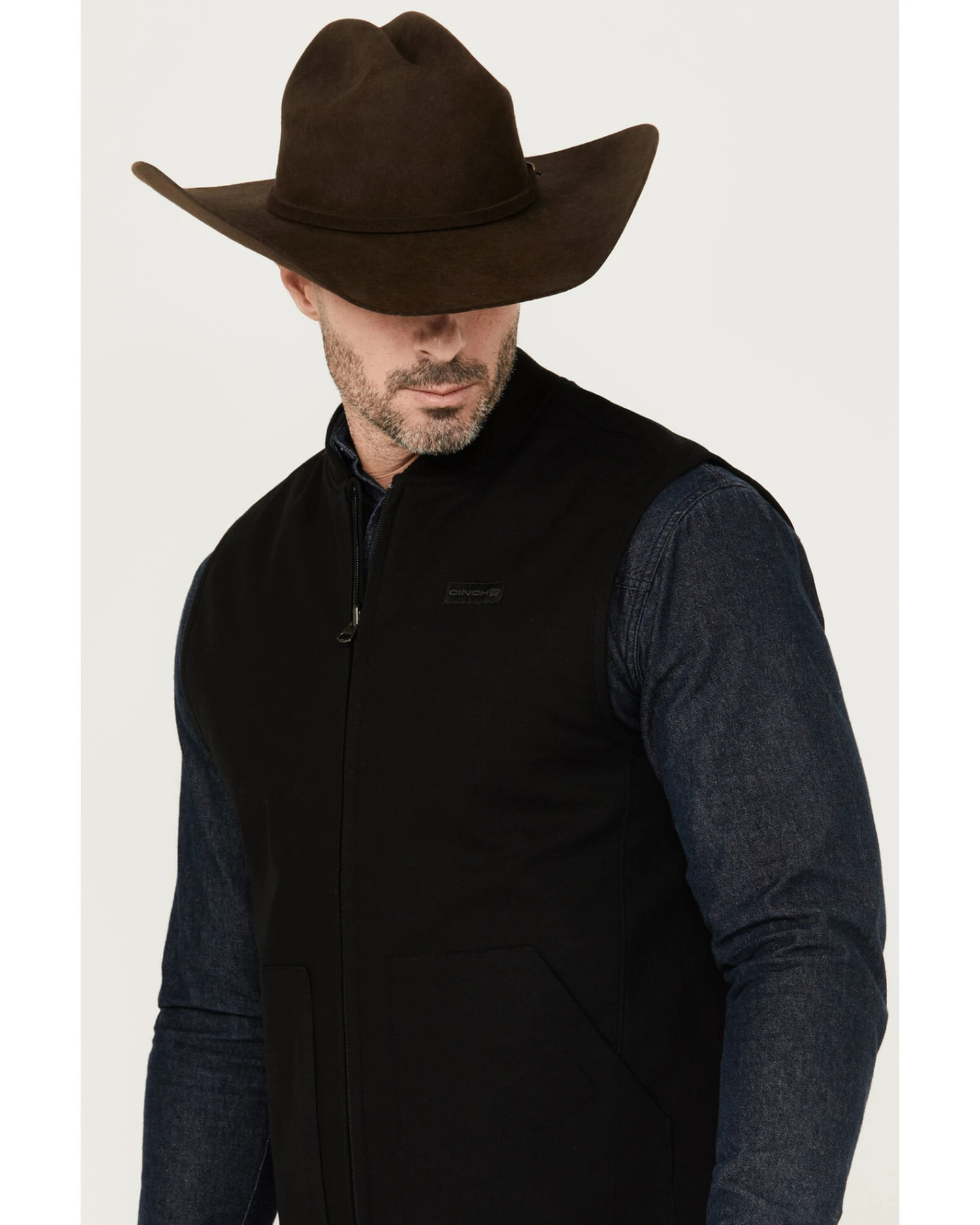 Cinch Men's Plaid Print Reversible Wool Canvas Zip-Front Vest 5 Cinch Men's Plaid Print Reversible Wool Canvas Zip-Front Vest - Image 3