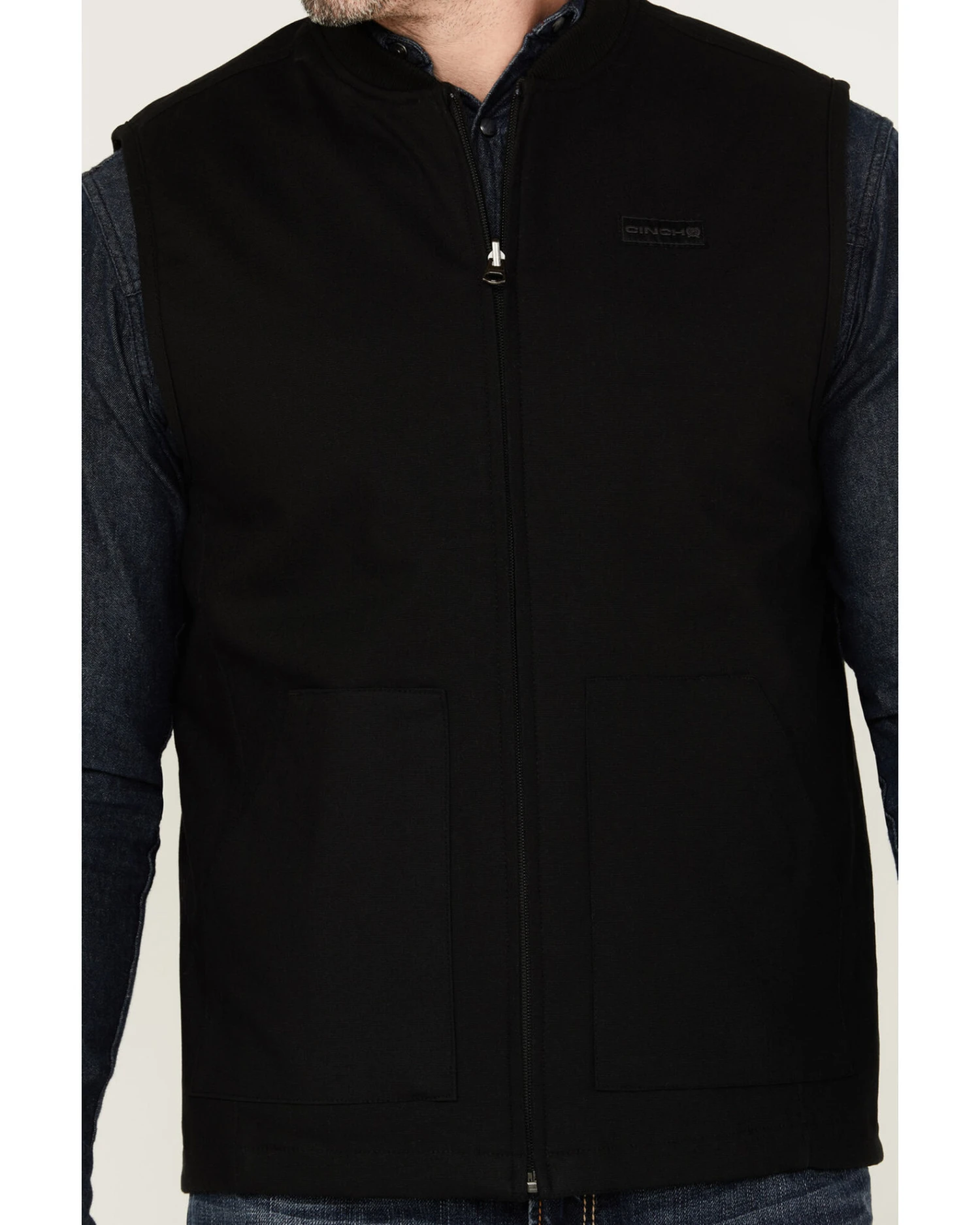 Cinch Men's Plaid Print Reversible Wool Canvas Zip-Front Vest 4 Cinch Men's Plaid Print Reversible Wool Canvas Zip-Front Vest - Image 2