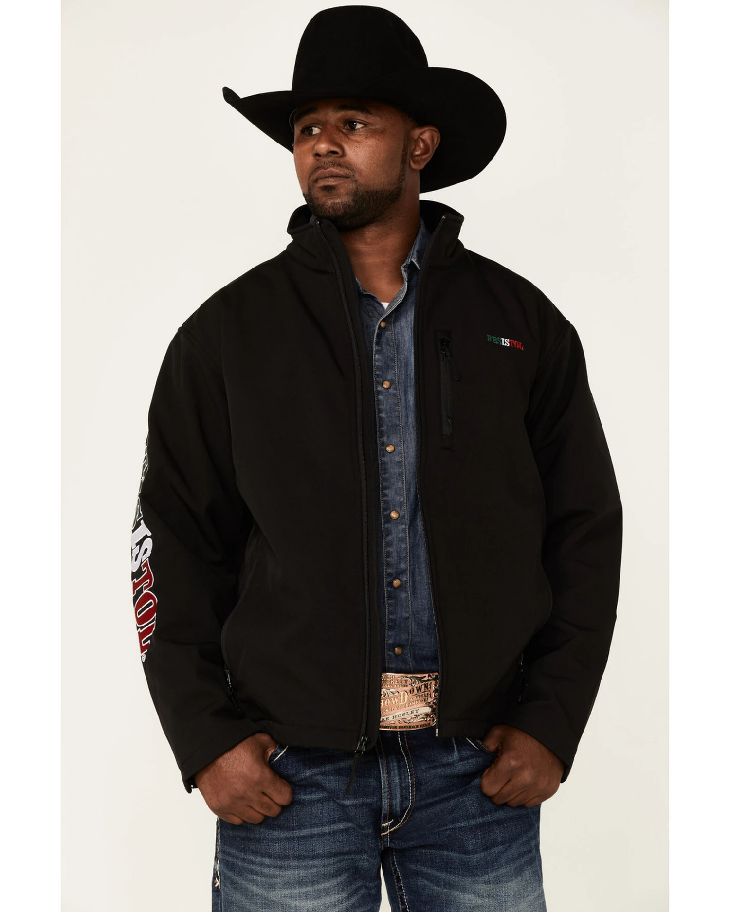 Resistol Men's Mexico Flag Logo Sleeve Zip-Front Softshell Jacket 4 Resistol Men's Mexico Flag Logo Sleeve Zip-Front Softshell Jacket - Image 2