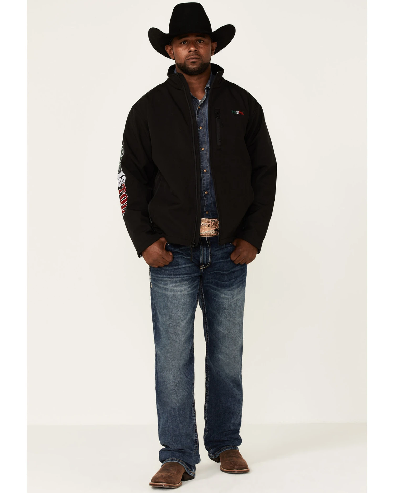 Resistol Men's Mexico Flag Logo Sleeve Zip-Front Softshell Jacket 5 Resistol Men's Mexico Flag Logo Sleeve Zip-Front Softshell Jacket - Image 3