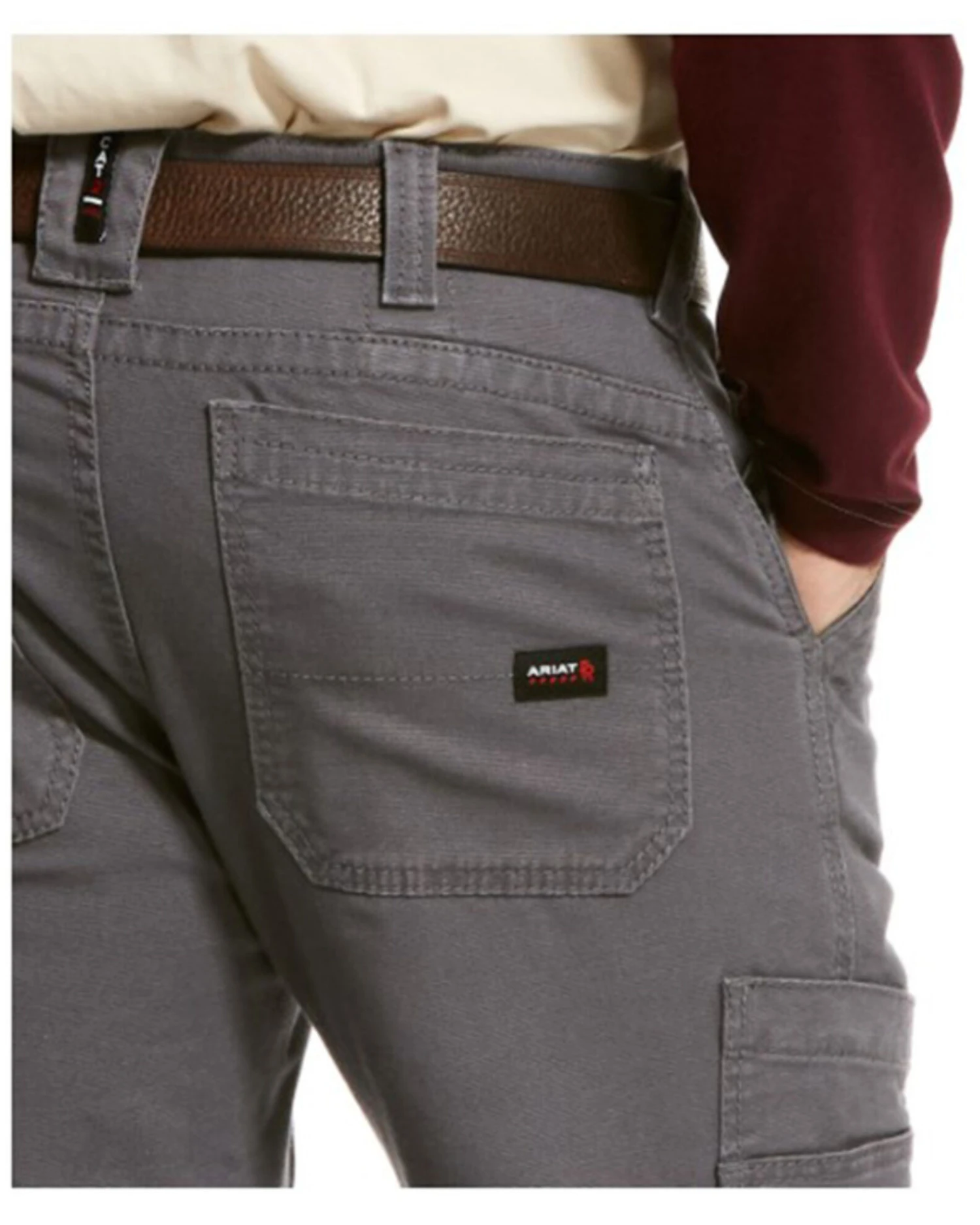 Ariat Men's Grey FR M5 Duralight Stretch Canvas Straight Work Pants - Big 3 Ariat Men's Grey FR M5 Duralight Stretch Canvas Straight Work Pants - Big