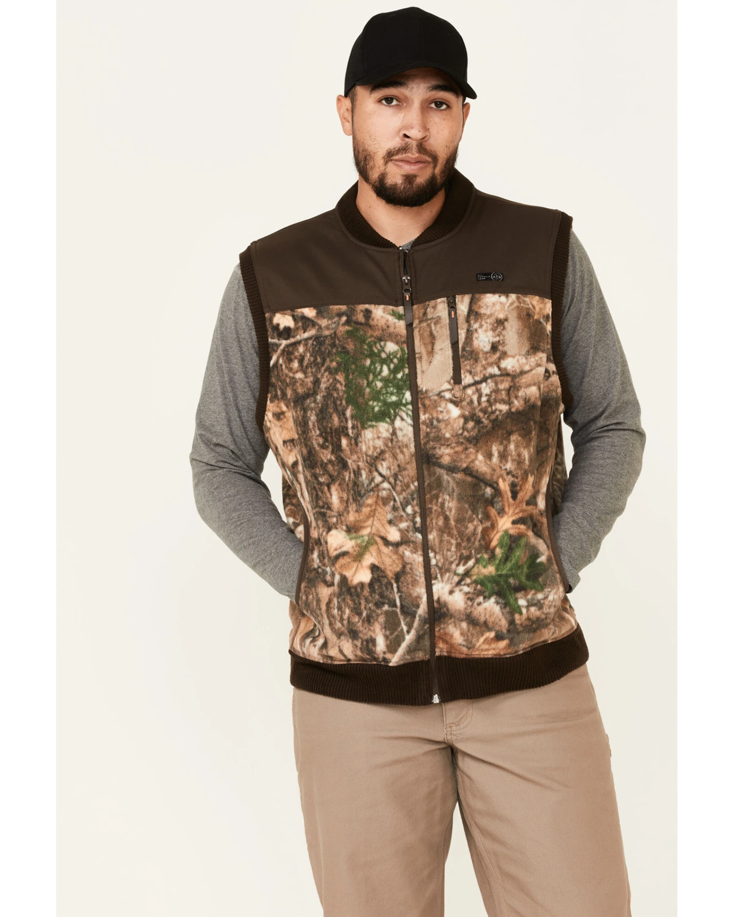 Wrangler ATG Men's All-Terrain Realtree Camo Fleece Zip-Front Bomber Vest 3 Wrangler ATG Men's All-Terrain Realtree Camo Fleece Zip-Front Bomber Vest