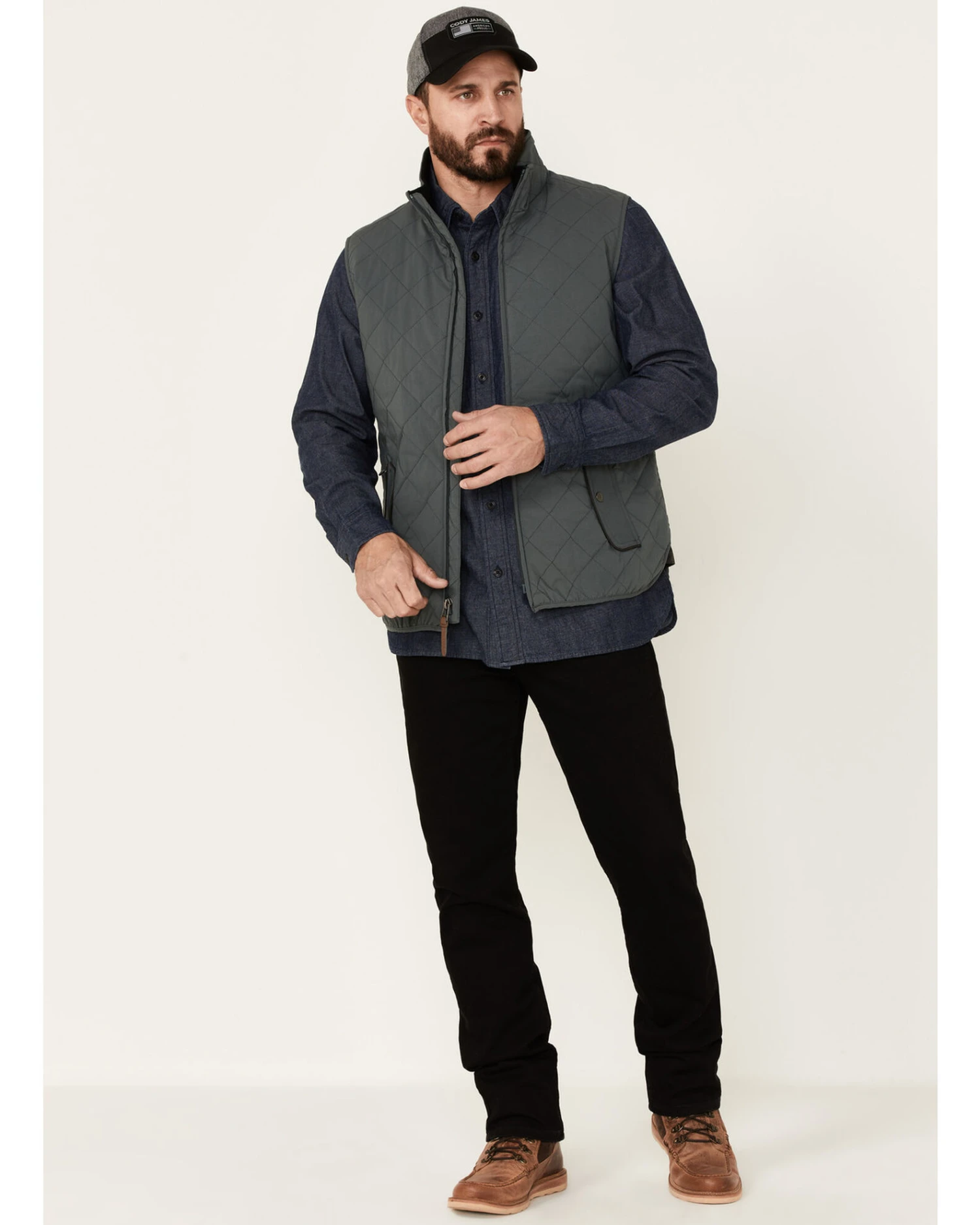 Dakota Grizzly Men's Slate Nolan Zip-Front Quilted Vest 6 Dakota Grizzly Men's Slate Nolan Zip-Front Quilted Vest - Image 4