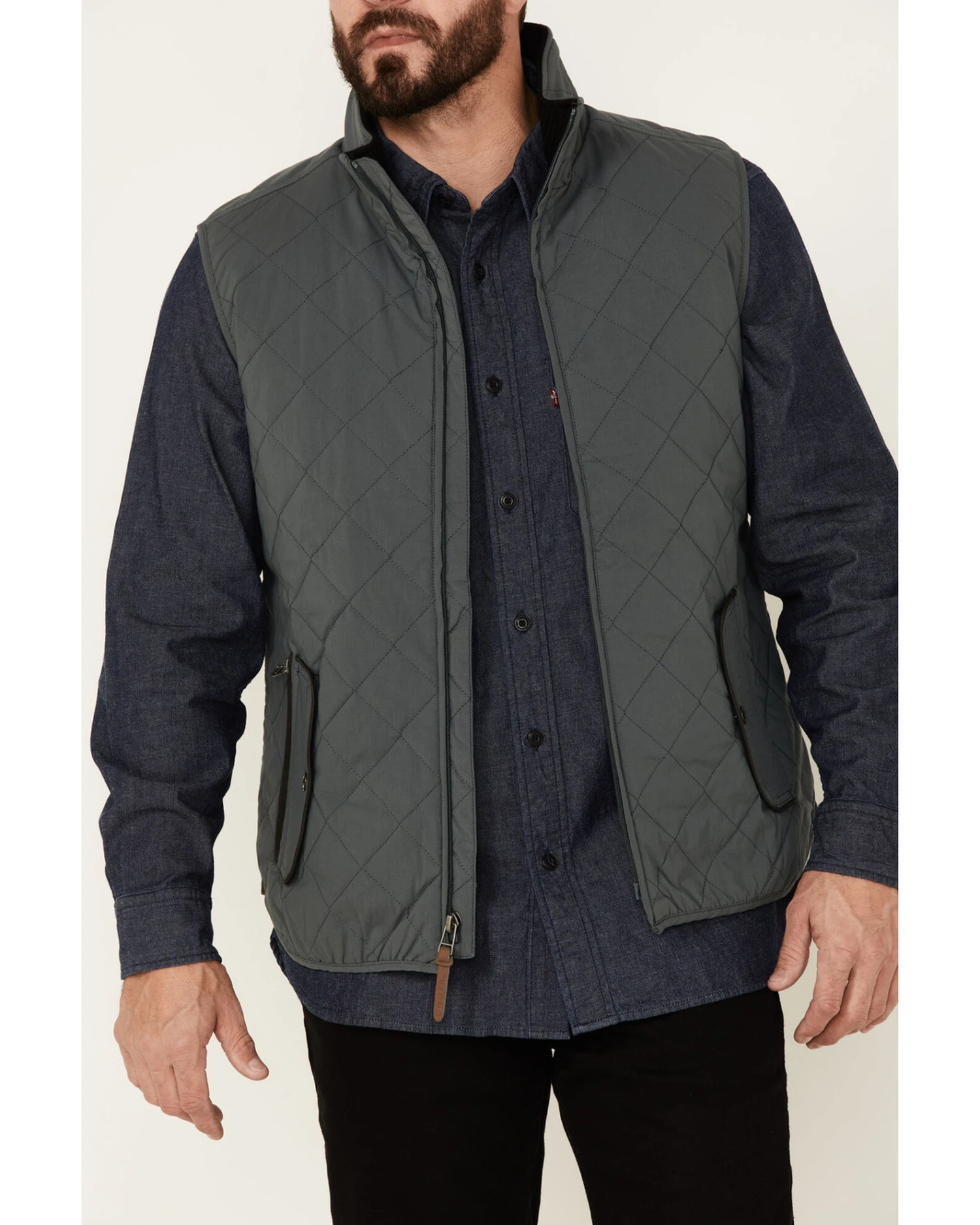 Dakota Grizzly Men's Slate Nolan Zip-Front Quilted Vest 5 Dakota Grizzly Men's Slate Nolan Zip-Front Quilted Vest - Image 3