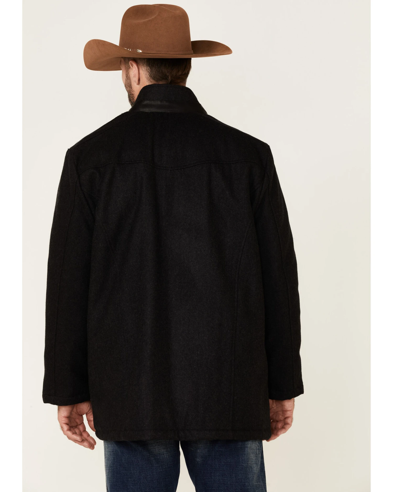 Cripple Creek Men's Heather Black Wool Melton Button-Front Coat 6 Cripple Creek Men's Heather Black Wool Melton Button-Front Coat - Image 4