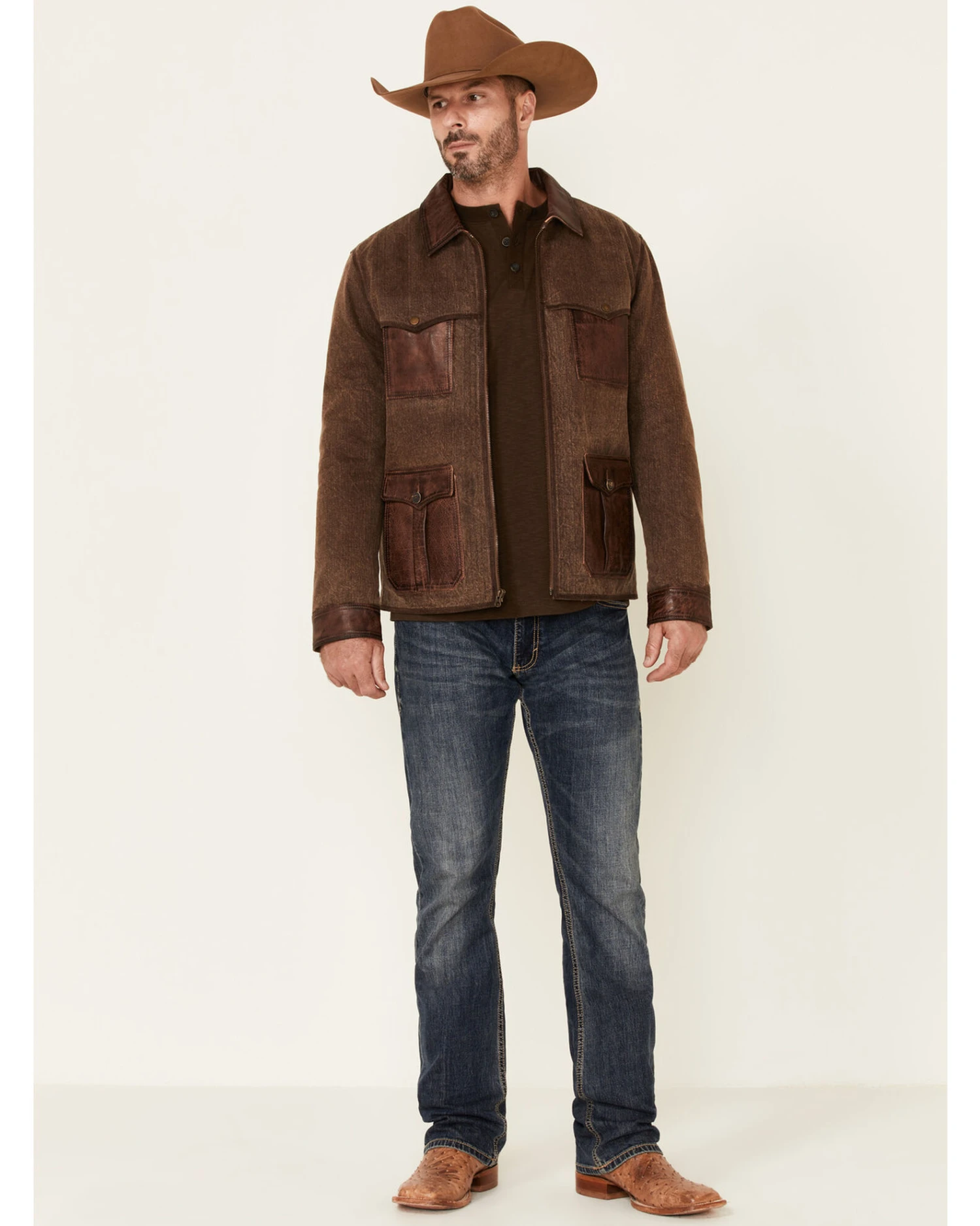 Scully Men's Canvas Leather Trim Zip-Front Jacket 5 Scully Men's Canvas Leather Trim Zip-Front Jacket - Image 3