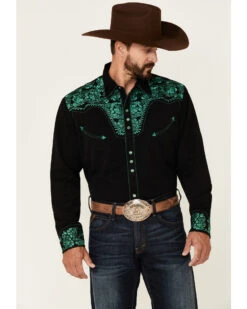 Scully Men's Embroidered Gunfighter Long Sleeve Pearl Snap Western Shirt 9 Scully Men's Embroidered Gunfighter Long Sleeve Pearl Snap Western Shirt -Boot Barn 2000350083 001 P1