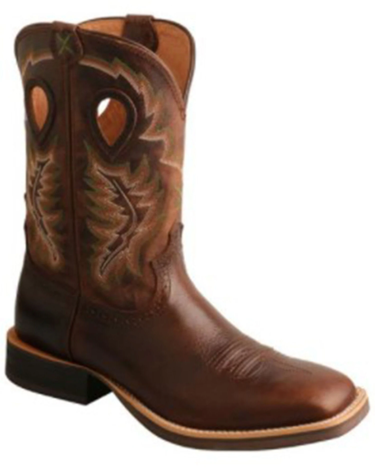 Twisted X Men's Brown Ruff Stock Western Boots - Square Toe 3 Twisted X Men's Brown Ruff Stock Western Boots - Square Toe