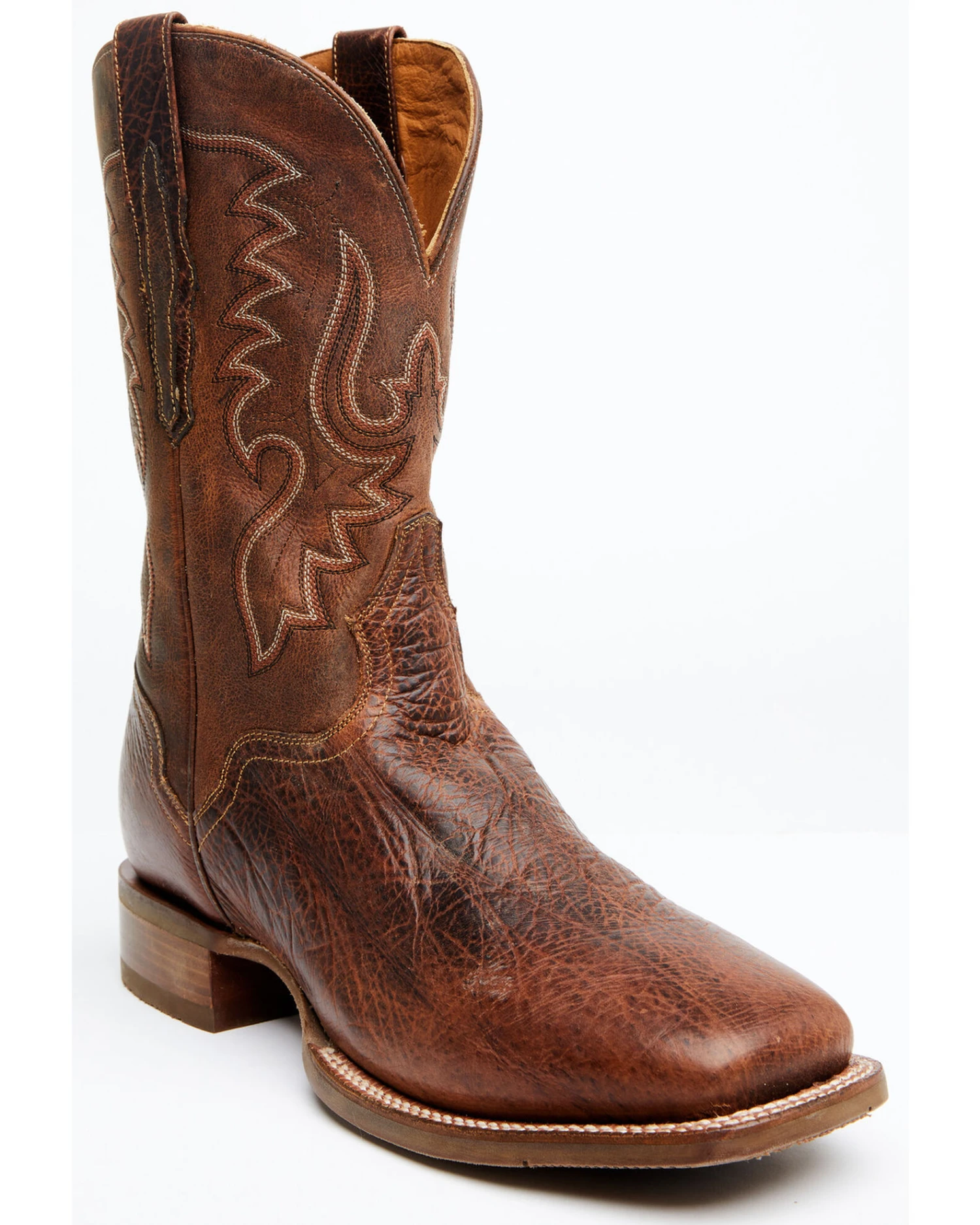 El Dorado Men's Rust Bison Western Boots - Broad Square Toe 3 El Dorado Men's Rust Bison Western Boots - Broad Square Toe
