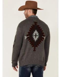 Stetson Men's Gray Southwestern Print Heather Knit Zip-Front Wool Sweater 9 Stetson Men's Gray Southwestern Print Heather Knit Zip-Front Wool Sweater -Boot Barn 2000350329 020 P4