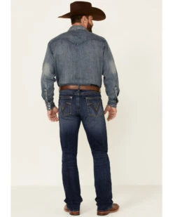 Rock 47 By Wrangler Men's Horizon Dark Wash Stretch Slim Bootcut Jeans