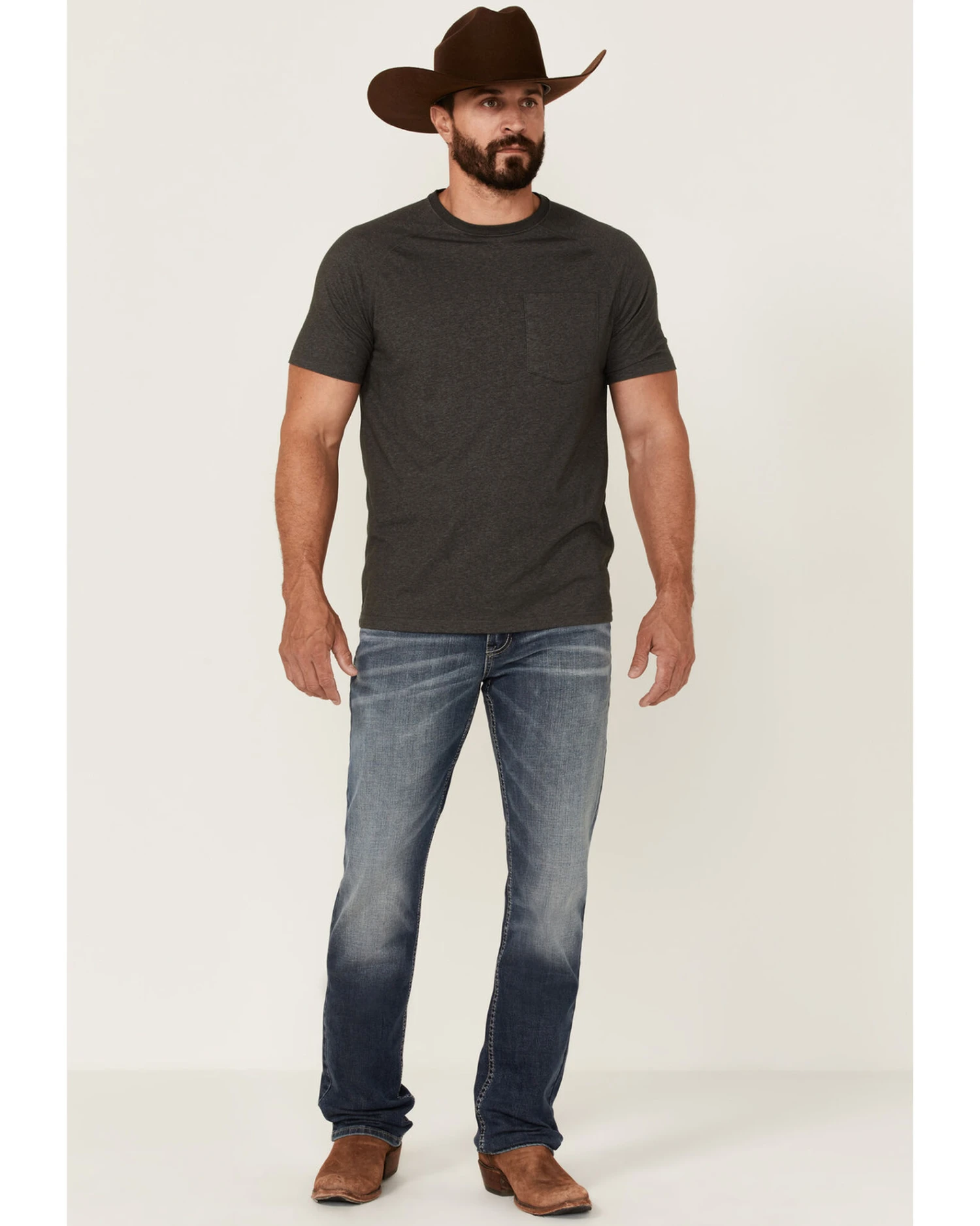 Moonshine Spirit Men's Diamond Hitch Medium Dark Wash Stretch Slim Straight Jeans 5 Moonshine Spirit Men's Diamond Hitch Medium Dark Wash Stretch Slim Straight Jeans - Image 3