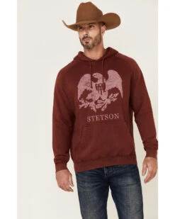 Stetson Men's Red Mineral Wash Distressed Eagle Graphic Hooded Sweatshirt 9 Stetson Men's Red Mineral Wash Distressed Eagle Graphic Hooded Sweatshirt -Boot Barn 2000354136 400 P1