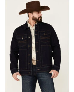 Blue Ranchwear Men's Button-Down Dark Denim Trucker Jacket 11 Blue Ranchwear Men's Button-Down Dark Denim Trucker Jacket -Boot Barn 2000358857 401 P2