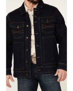 Blue Ranchwear Men's Button-Down Dark Denim Trucker Jacket 10 Blue Ranchwear Men's Button-Down Dark Denim Trucker Jacket -Boot Barn 2000358857 401 P4