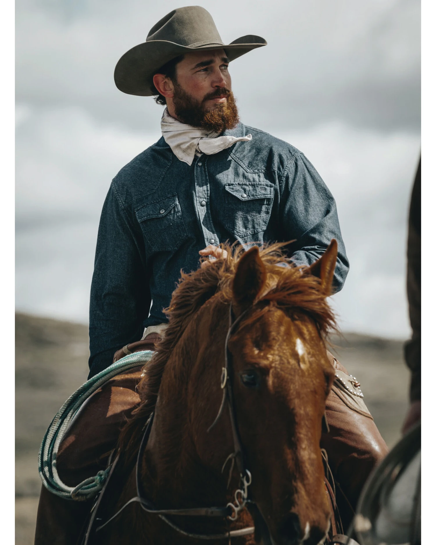 Blue Ranchwear Men's Heavyweight Dark Wash Denim Snap Western Shirt 4 Blue Ranchwear Men's Heavyweight Dark Wash Denim Snap Western Shirt - Image 2