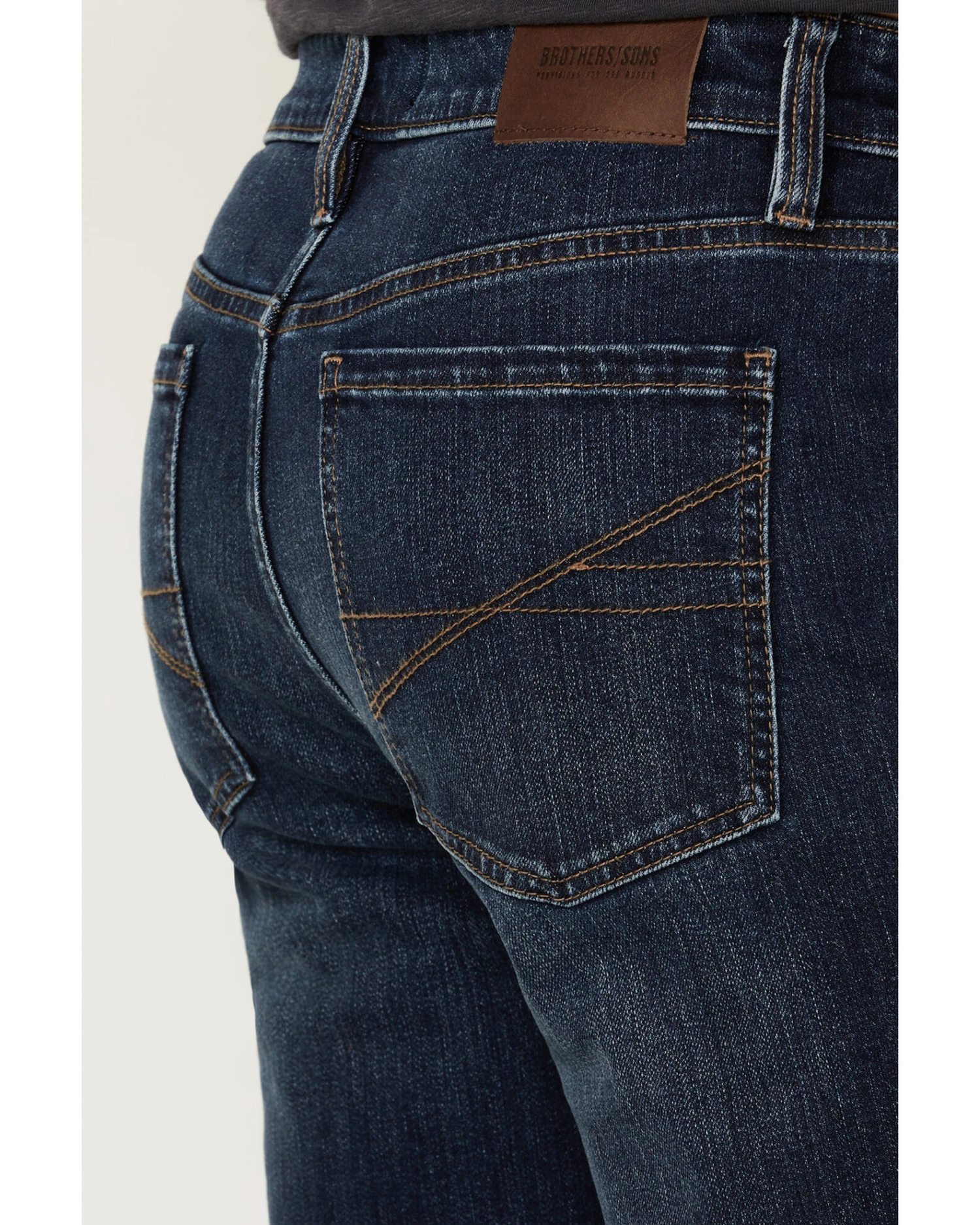 Brothers & Sons Men's Diamond Back Dark Wash Stretch Slim Straight Jeans 4 Brothers & Sons Men's Diamond Back Dark Wash Stretch Slim Straight Jeans - Image 3