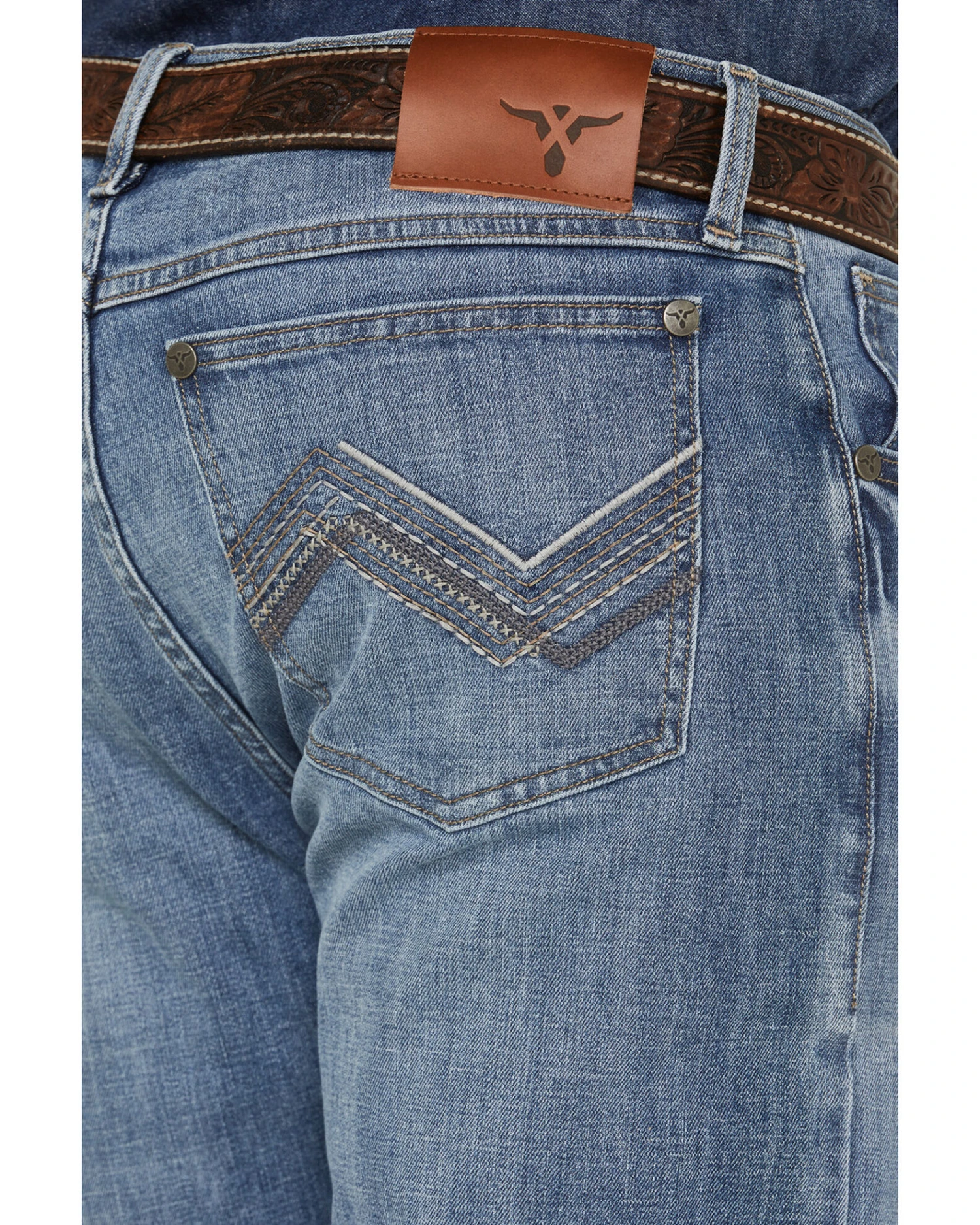Wrangler 20X Men's Mist Light Wash Stretch Slim Bootcut Jeans - Long 5 Wrangler 20X Men's Mist Light Wash Stretch Slim Bootcut Jeans - Long - Image 3