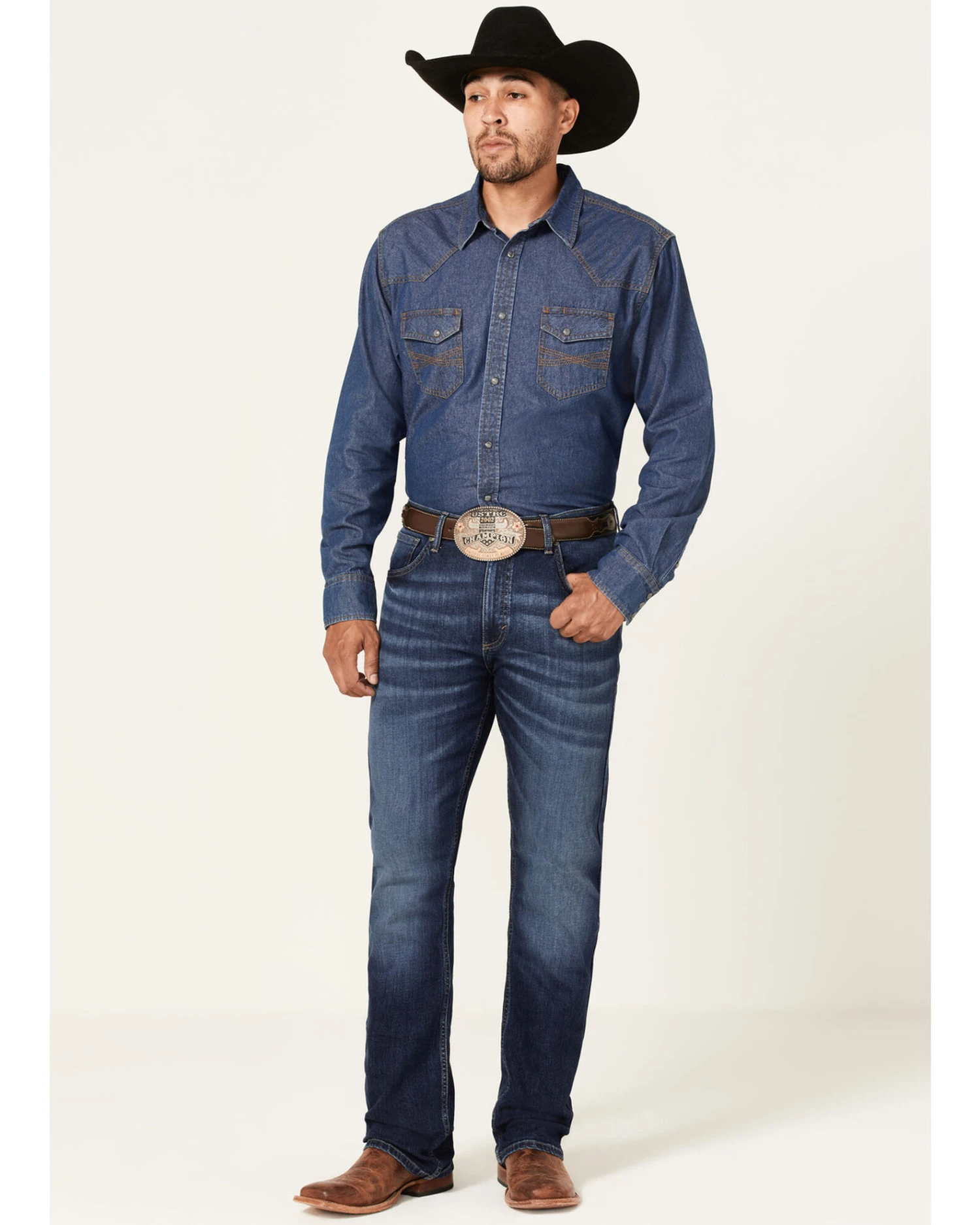 Wrangler 20X Men's Lagoon Dark Wash Vintage Slim Bootcut Jeans 6 Wrangler 20X Men's Lagoon Dark Wash Vintage Slim Bootcut Jeans - Image 4