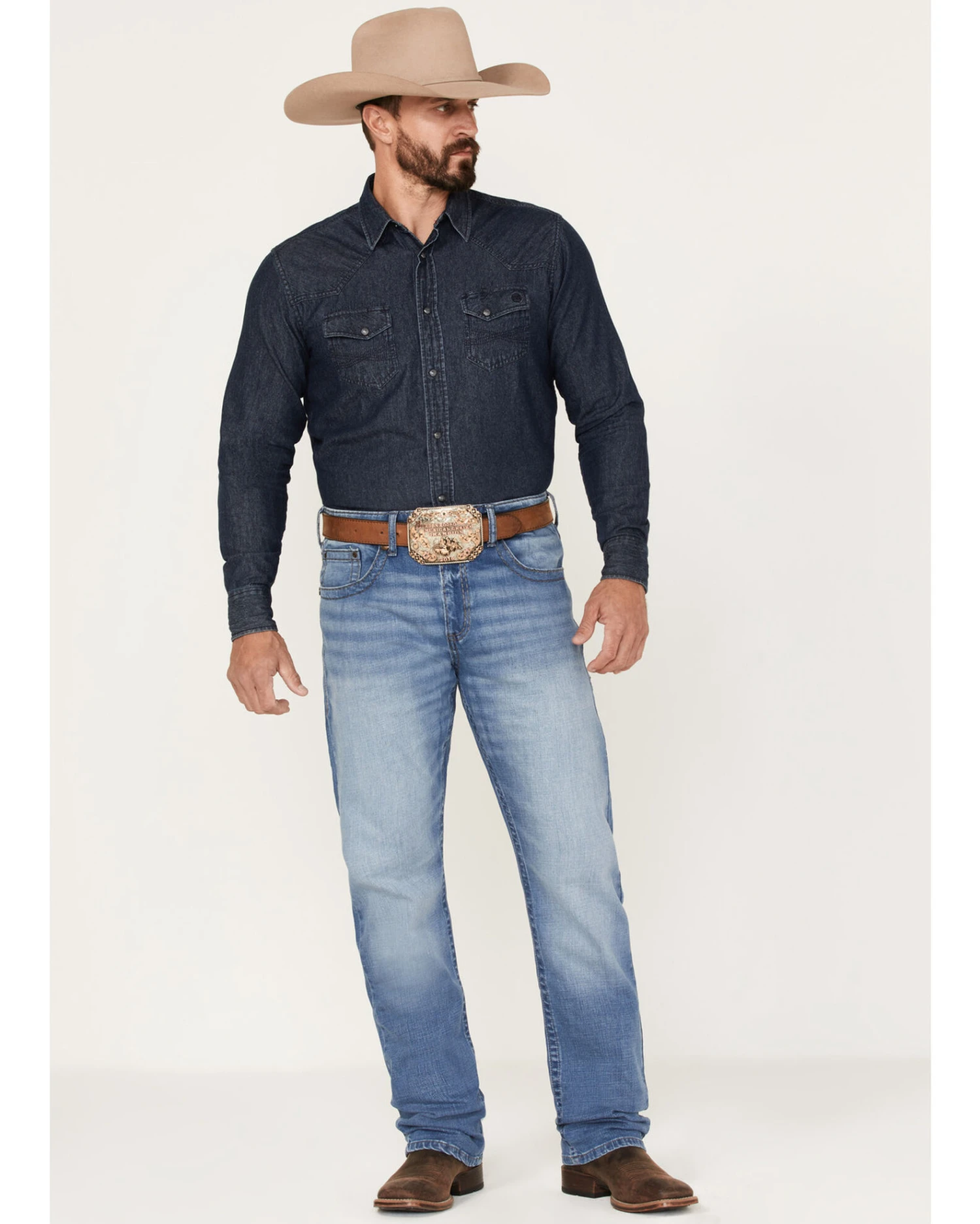 Rock 47 By Wrangler Men's Barlow Light Wash Slim Straight Jeans 3 Rock 47 By Wrangler Men's Barlow Light Wash Slim Straight Jeans