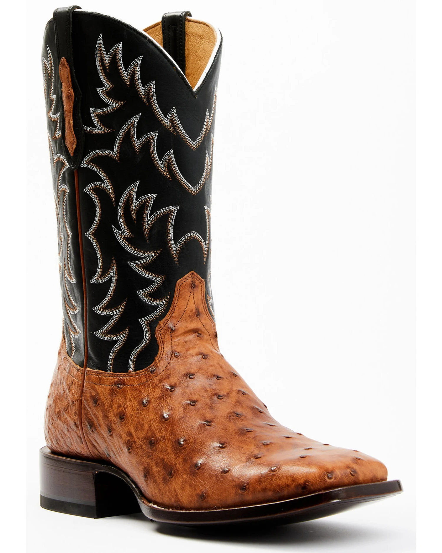 Cody James Men's Full Quill Cognac Ostrich Exotic Western Boots - Broad Square Toe 3 Cody James Men's Full Quill Cognac Ostrich Exotic Western Boots - Broad Square Toe