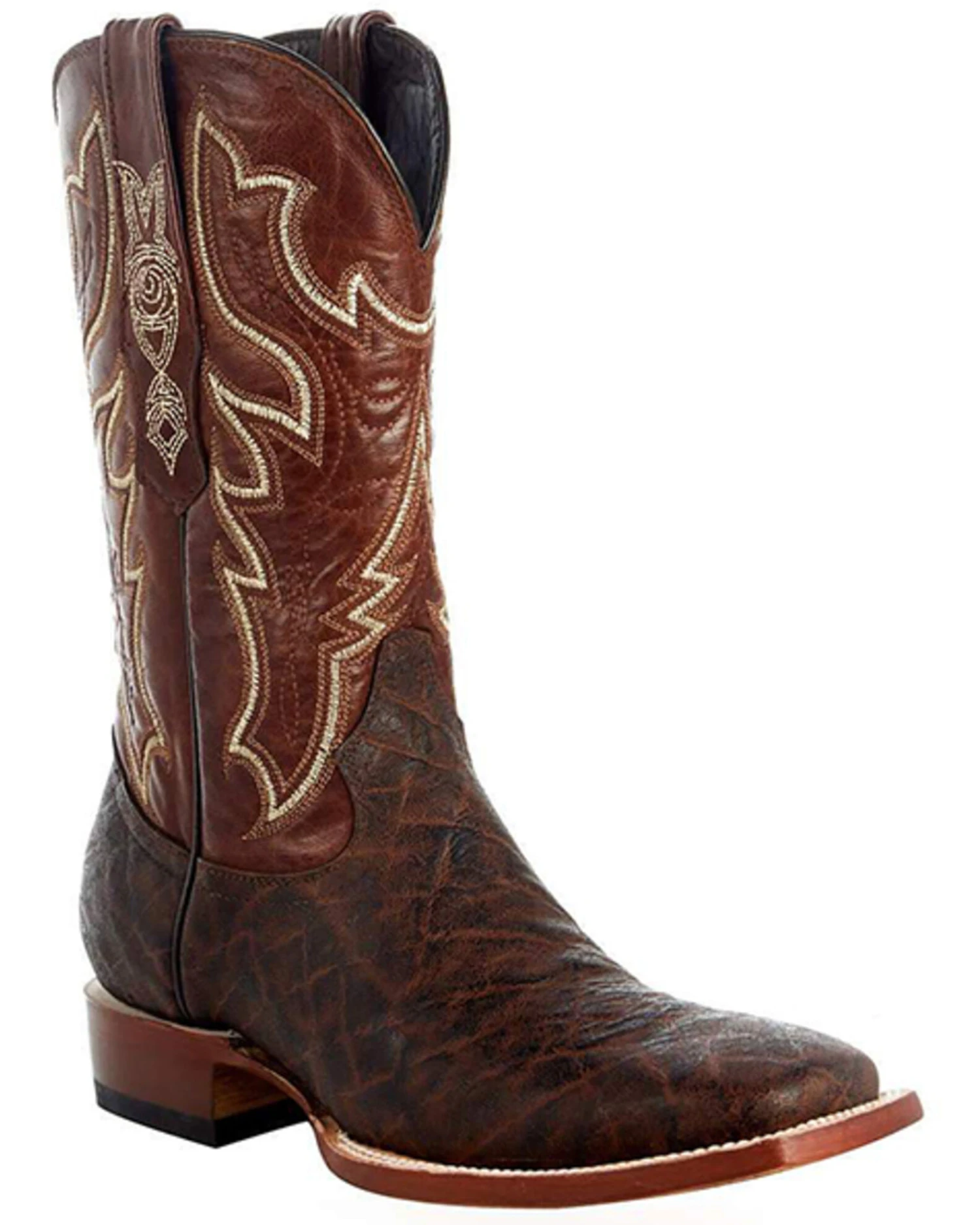 Tanner Mark Men's Exotic Elephant Print Western Boots - Broad Square Toe 3 Tanner Mark Men's Exotic Elephant Print Western Boots - Broad Square Toe