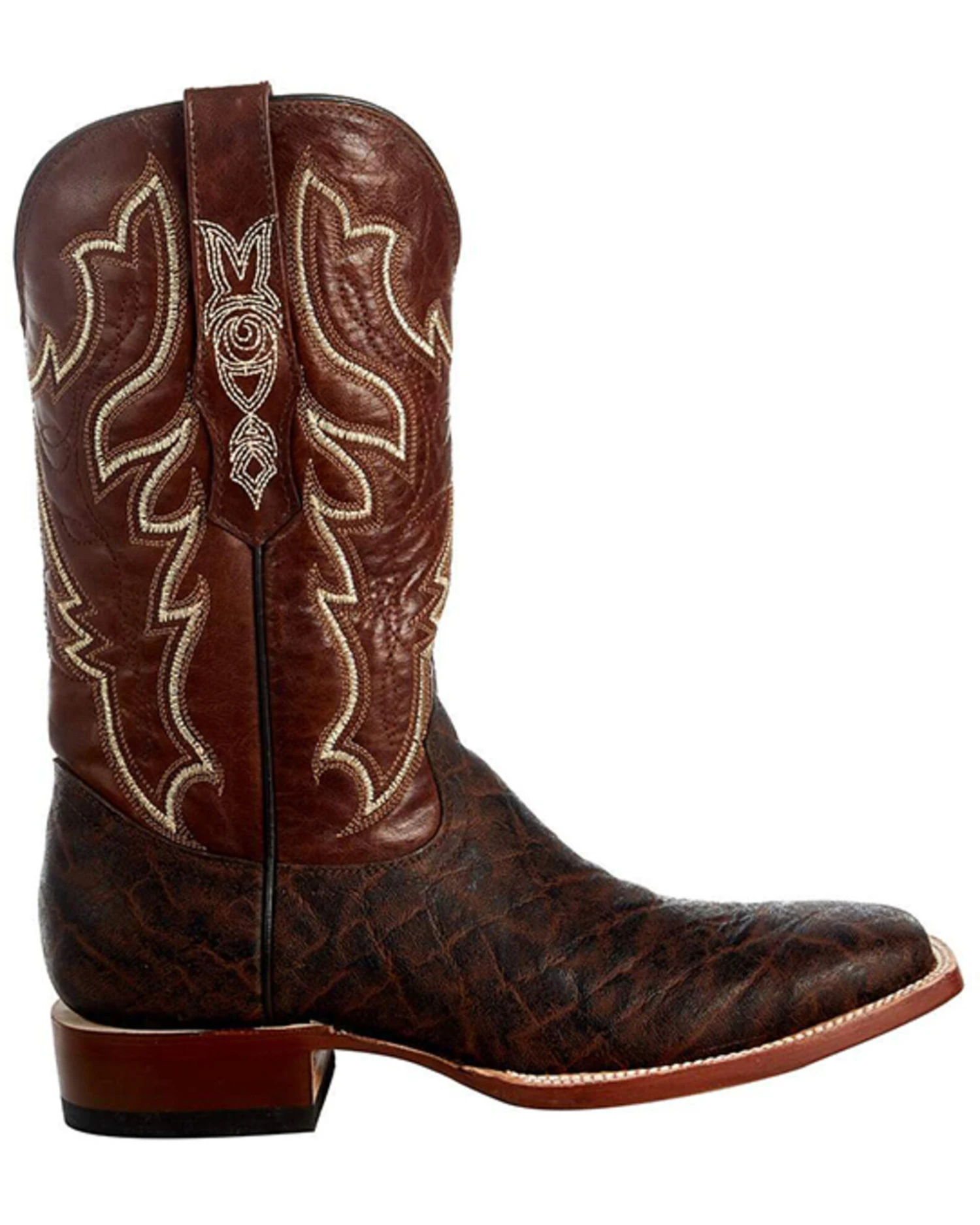 Tanner Mark Men's Exotic Elephant Print Western Boots - Broad Square Toe 4 Tanner Mark Men's Exotic Elephant Print Western Boots - Broad Square Toe - Image 2
