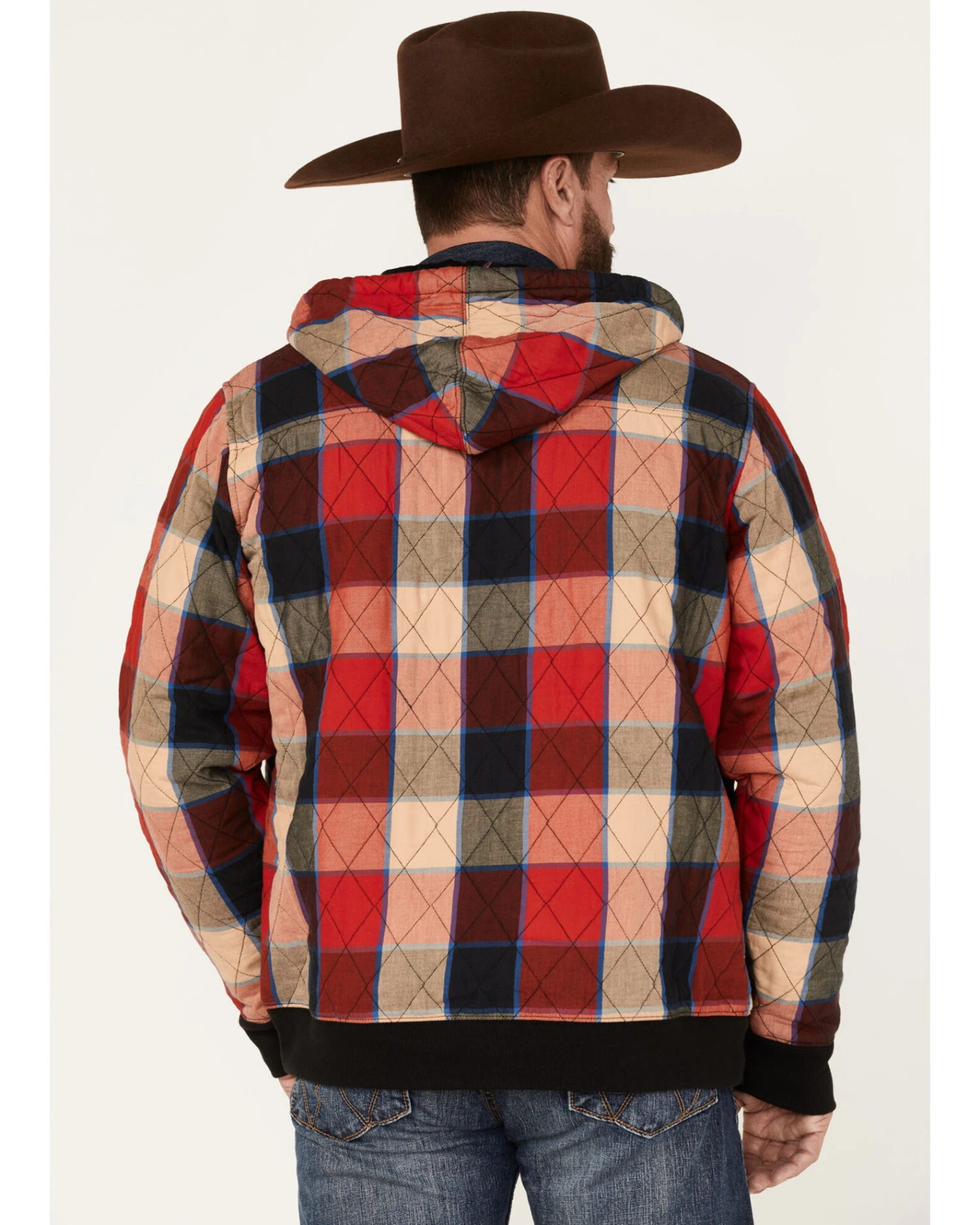 Wrangler Men's Zip Front Quilted Flannel Hooded Jacket 3 Wrangler Men's Zip Front Quilted Flannel Hooded Jacket