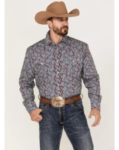 Roper Men's Liberty Bell Paisley Print Long Sleeve Pearl Snap Western Shirt 9 Roper Men's Liberty Bell Paisley Print Long Sleeve Pearl Snap Western Shirt -Boot Barn 2000370629 640 P1