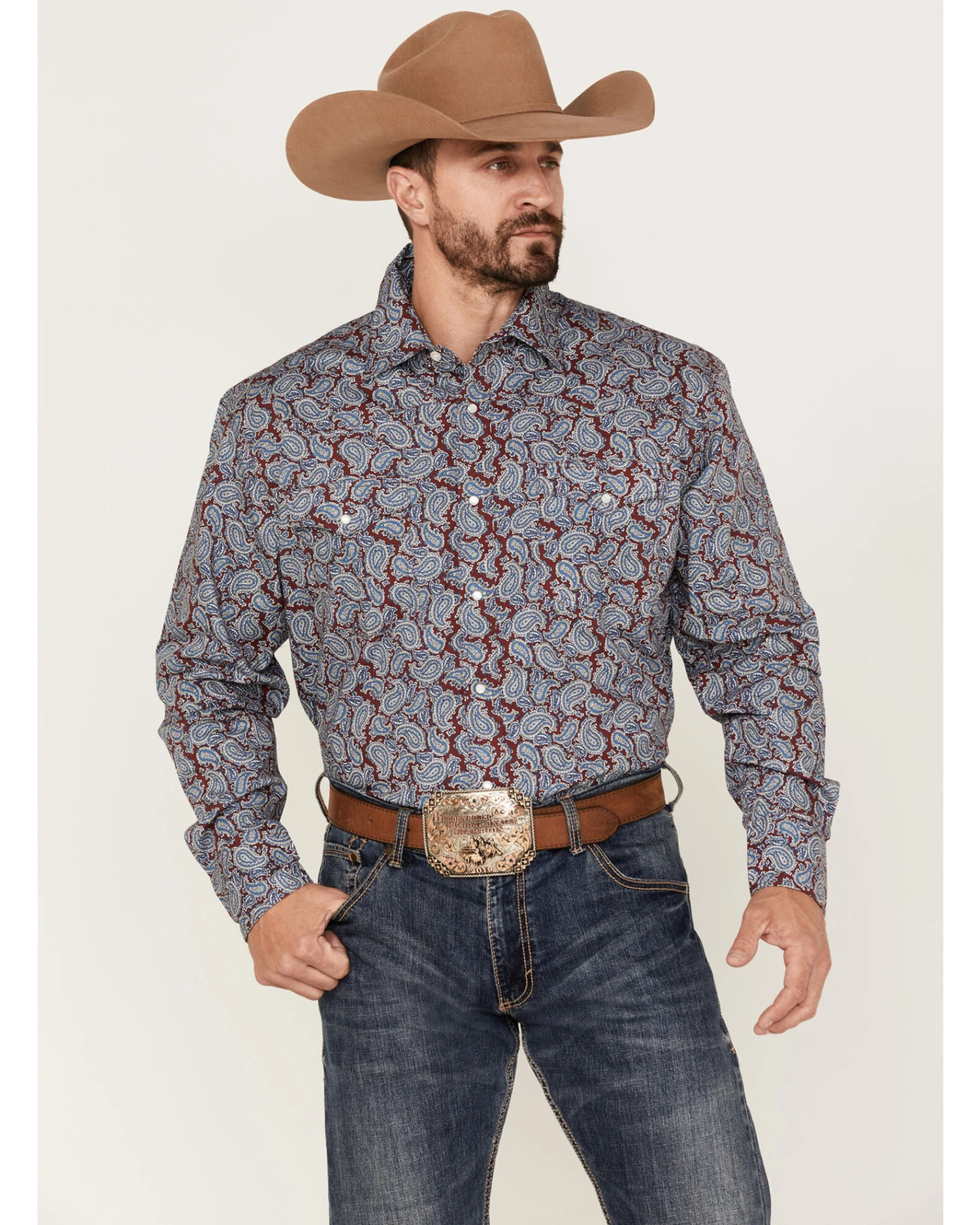 Roper Men's Liberty Bell Paisley Print Long Sleeve Pearl Snap Western Shirt 6 Roper Men's Liberty Bell Paisley Print Long Sleeve Pearl Snap Western Shirt - Image 4