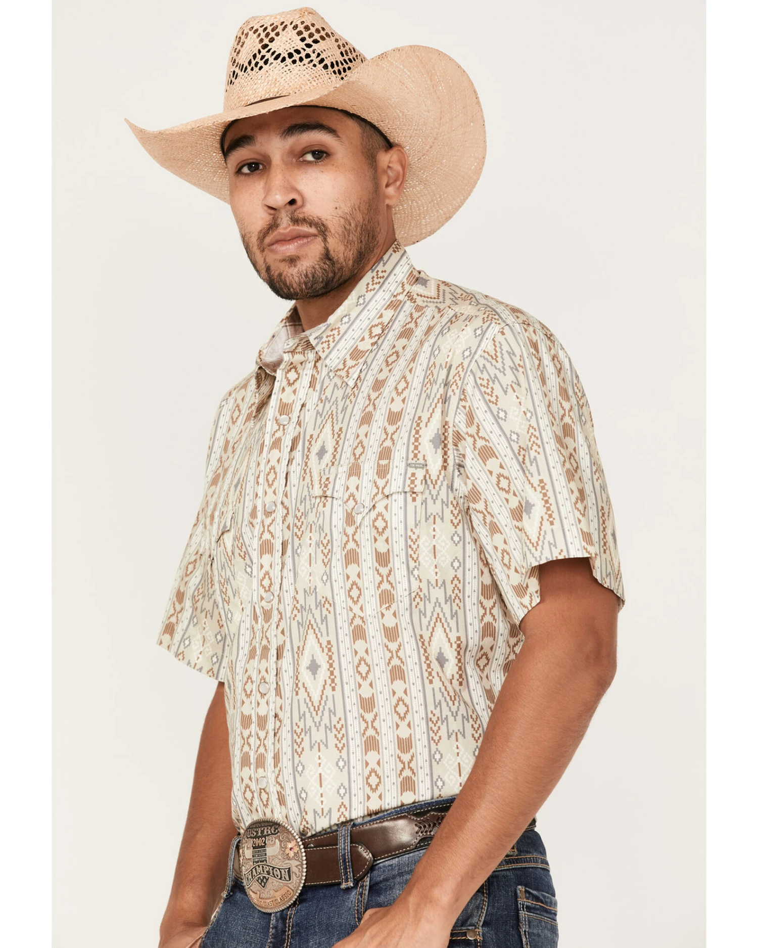 Tin Haul Men's Wallpaper Southwestern Print Short Sleeve Pearl Snap Western Shirt 3 Tin Haul Men's Wallpaper Southwestern Print Short Sleeve Pearl Snap Western Shirt