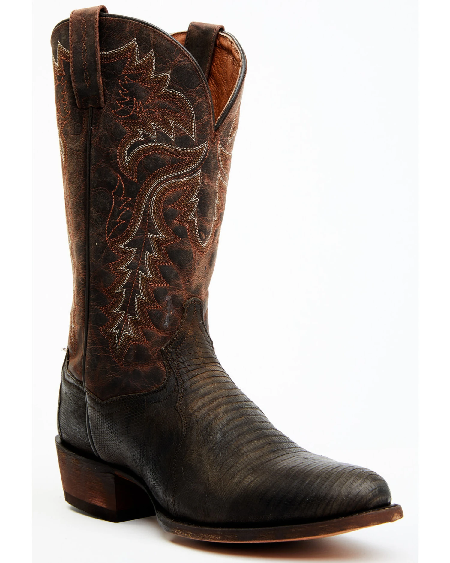 Dan Post Men's Exotic Teju Lizard Leather Tall Western Boots - Round Toe 3 Dan Post Men's Exotic Teju Lizard Leather Tall Western Boots - Round Toe