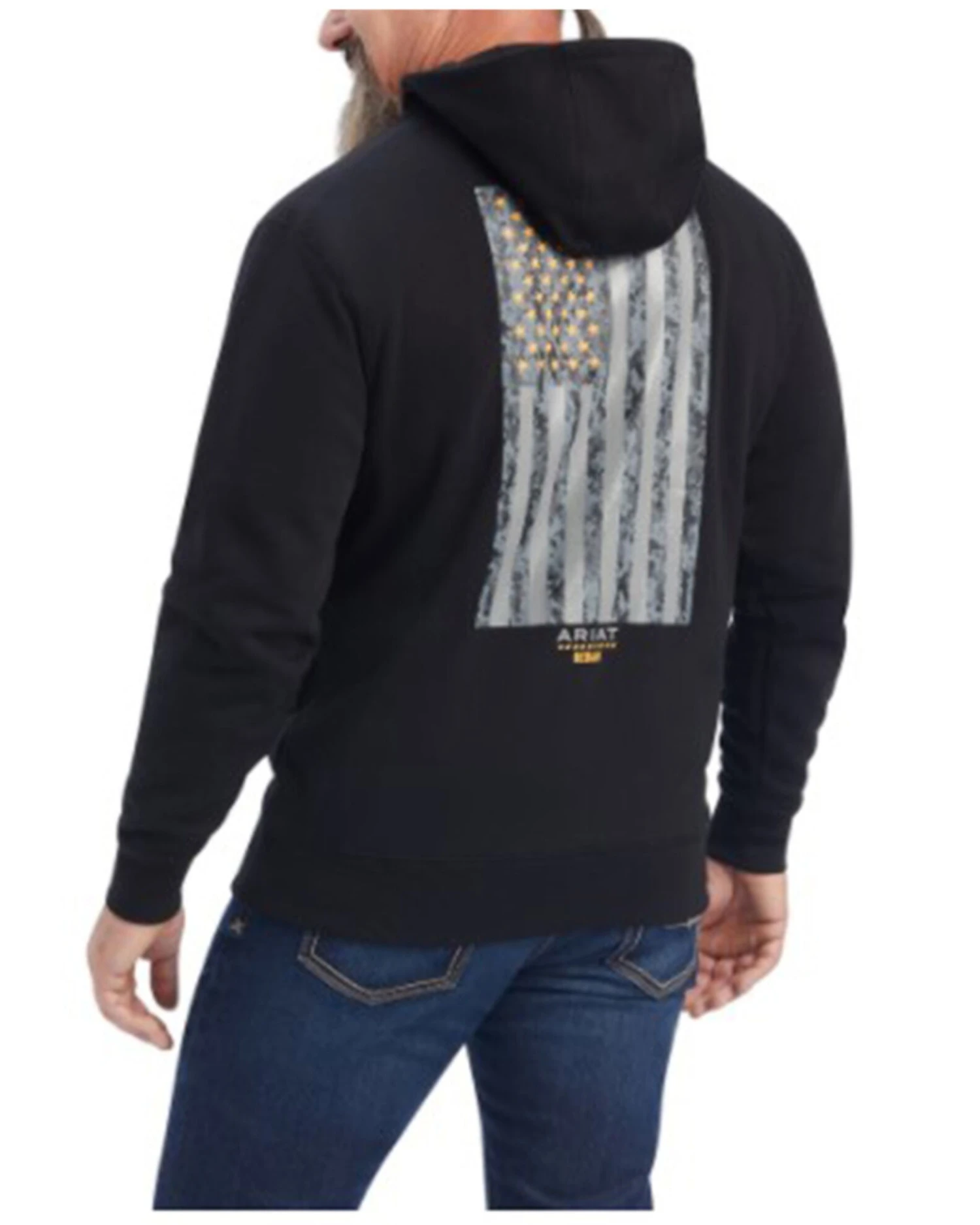 Ariat Men's Rebar Workman Reflective Flag Graphic Hooded Work Jacket 4 Ariat Men's Rebar Workman Reflective Flag Graphic Hooded Work Jacket - Image 2
