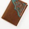 Cody James Men's Turquoise Underlay & Brown Tooled Trifold Wallet 1 Cody James Men's Turquoise Underlay & Brown Tooled Trifold Wallet -Boot Barn 2000372920 200 P1