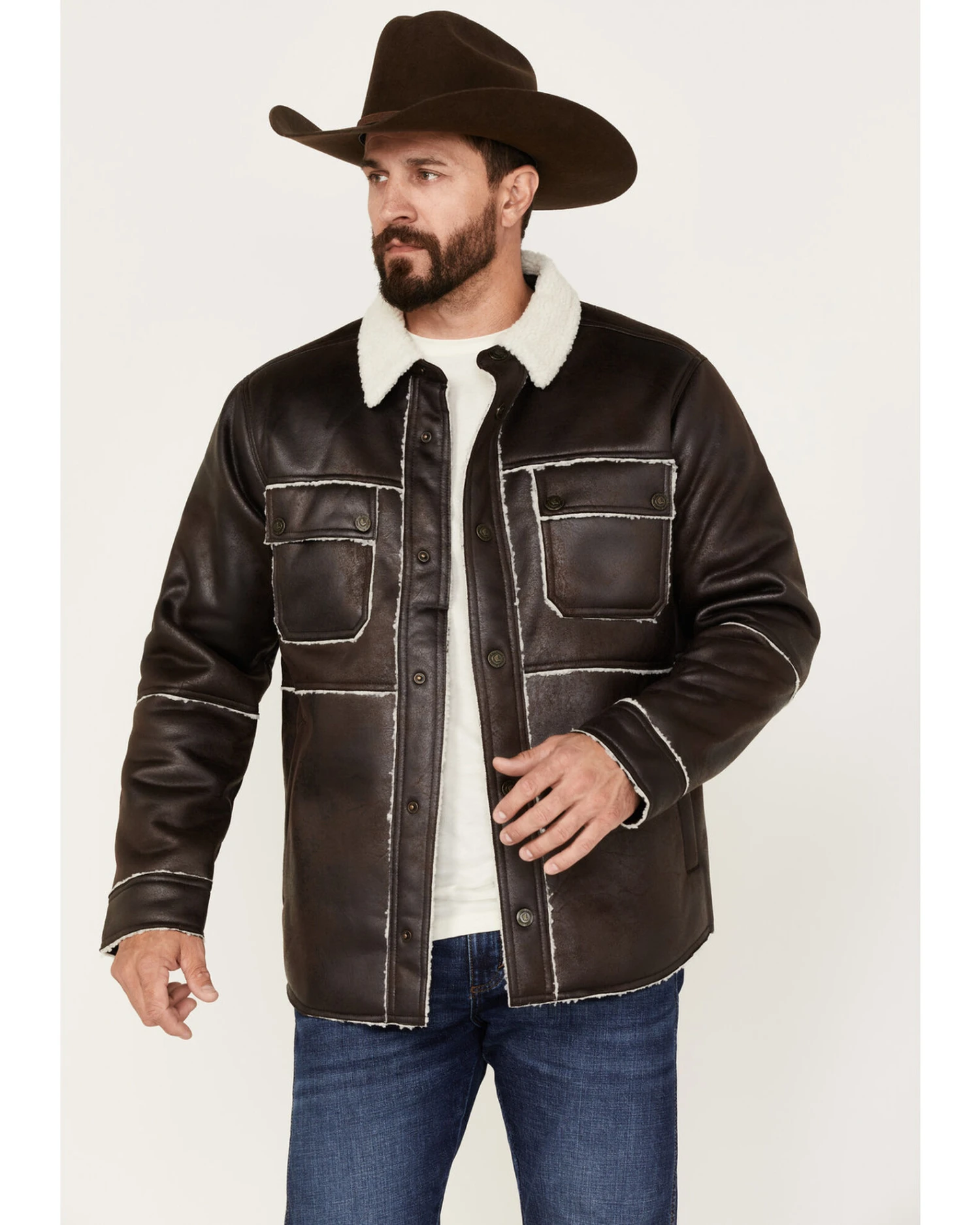 Cody James Men's Carmine Faux Shearling Shacket 5 Cody James Men's Carmine Faux Shearling Shacket - Image 3