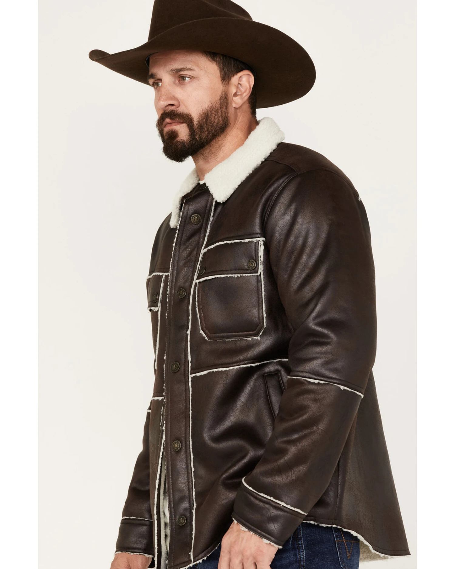 Cody James Men's Carmine Faux Shearling Shacket 4 Cody James Men's Carmine Faux Shearling Shacket - Image 2