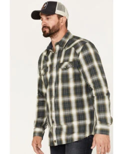 Moonshine Spirit Men's All Day Long Large Plaid Snap Western Shirt
