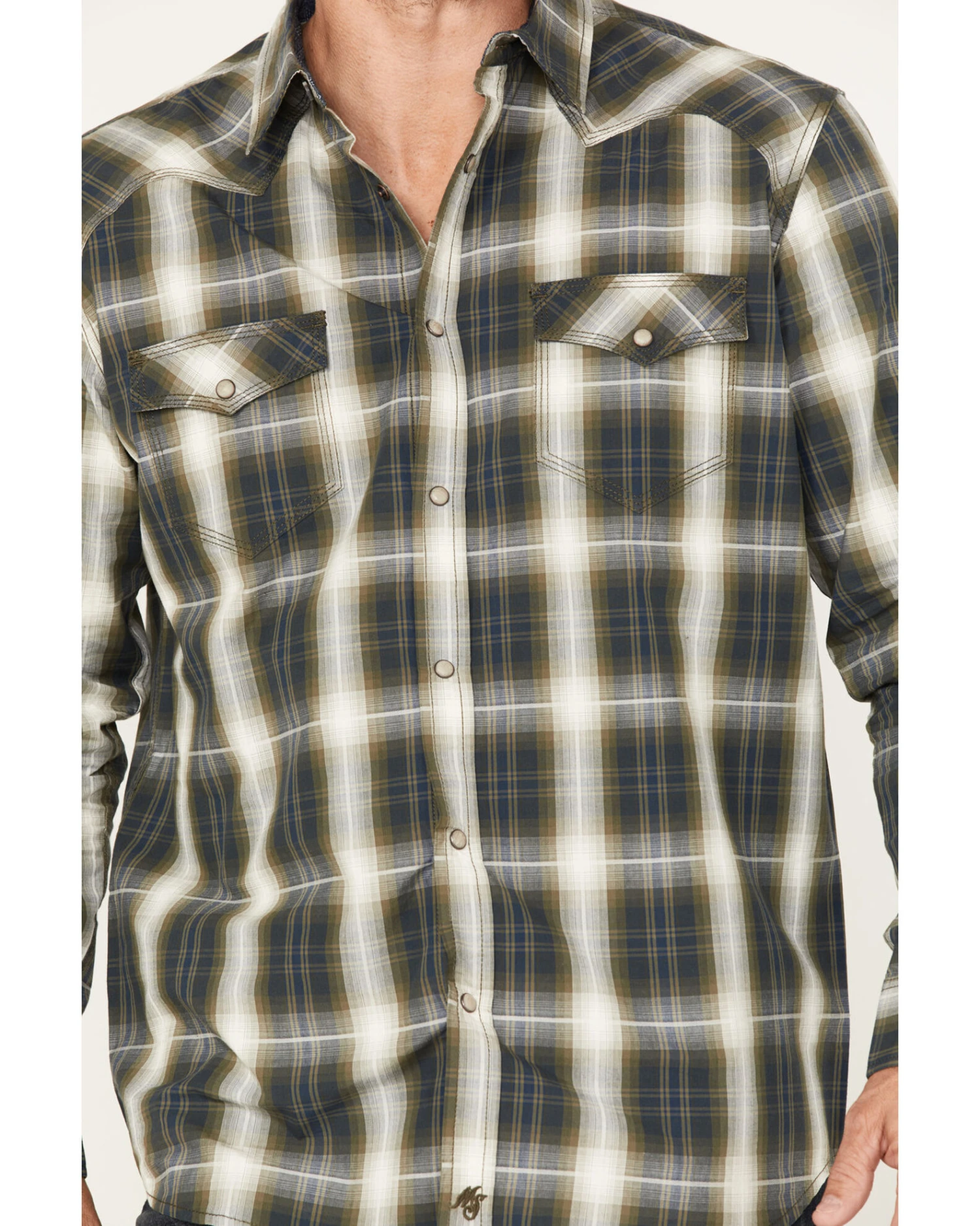 Moonshine Spirit Men's All Day Long Large Plaid Snap Western Shirt 4 Moonshine Spirit Men's All Day Long Large Plaid Snap Western Shirt - Image 2