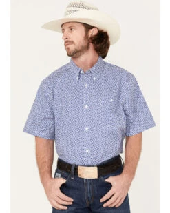 RANK 45 Men's Troubador Geo Print Short Sleeve Button-Down Western Shirt 8 RANK 45 Men's Troubador Geo Print Short Sleeve Button-Down Western Shirt -Boot Barn 2000374167 400 P1