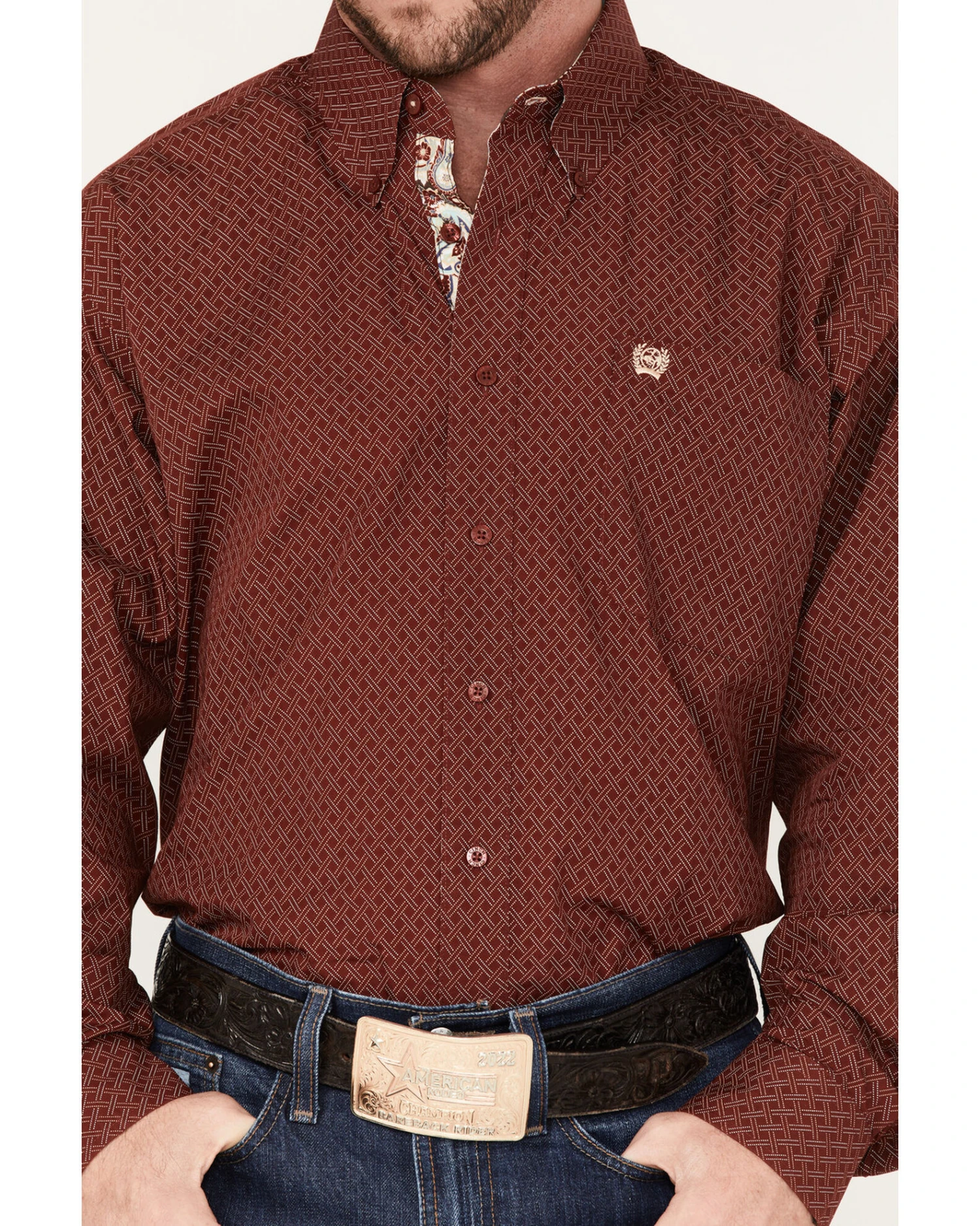 Cinch Men's Geo Print Long Sleeve Button-Down Western Shirt 3 Cinch Men's Geo Print Long Sleeve Button-Down Western Shirt