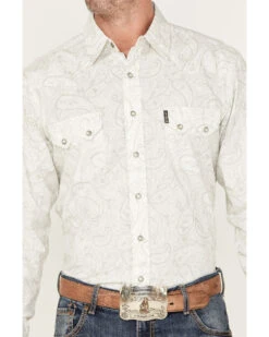 Cinch Men's Modern Fit Large Paisley Print Long Sleeve Snap Western Shirt