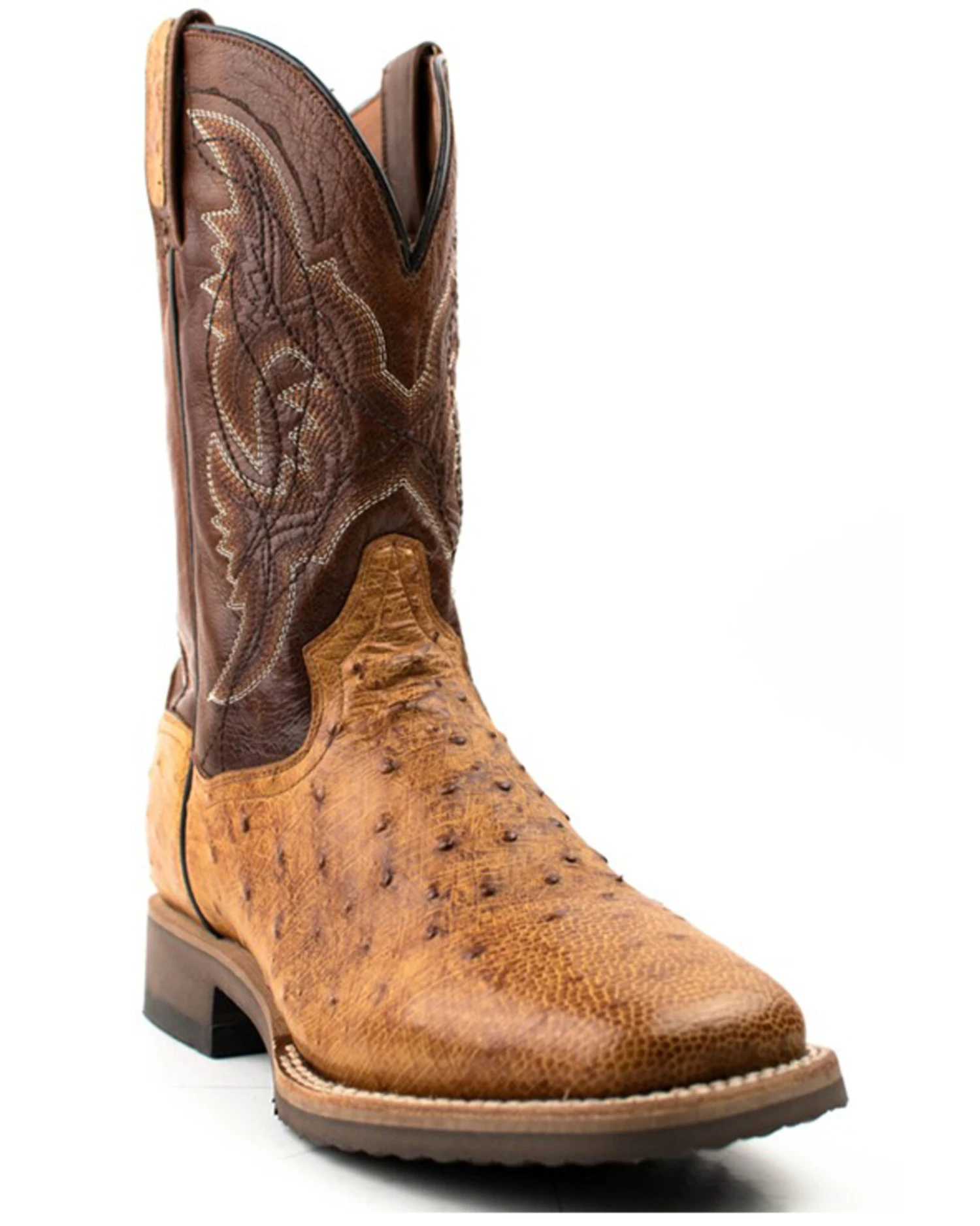 Dan Post Men's Saddle Hand Quill Ostrich Western Boots - Broad Square Toe 3 Dan Post Men's Saddle Hand Quill Ostrich Western Boots - Broad Square Toe