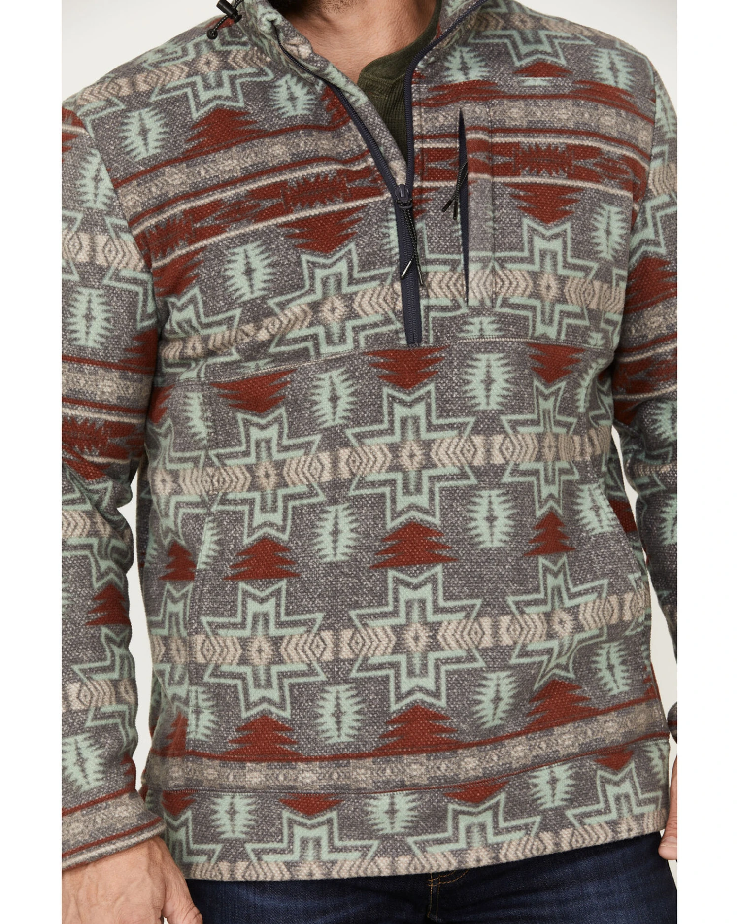 Powder River Outfitters Men's 1/2 Zip Southwestern Print Fleece Sweatshirt 5 Powder River Outfitters Men's 1/2 Zip Southwestern Print Fleece Sweatshirt - Image 3