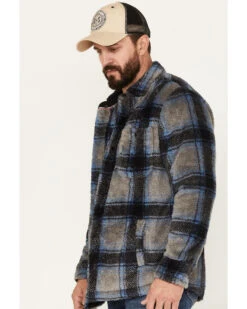 Flag & Anthem Men's Atoka Sherpa Plaid Print Shirt Jacket