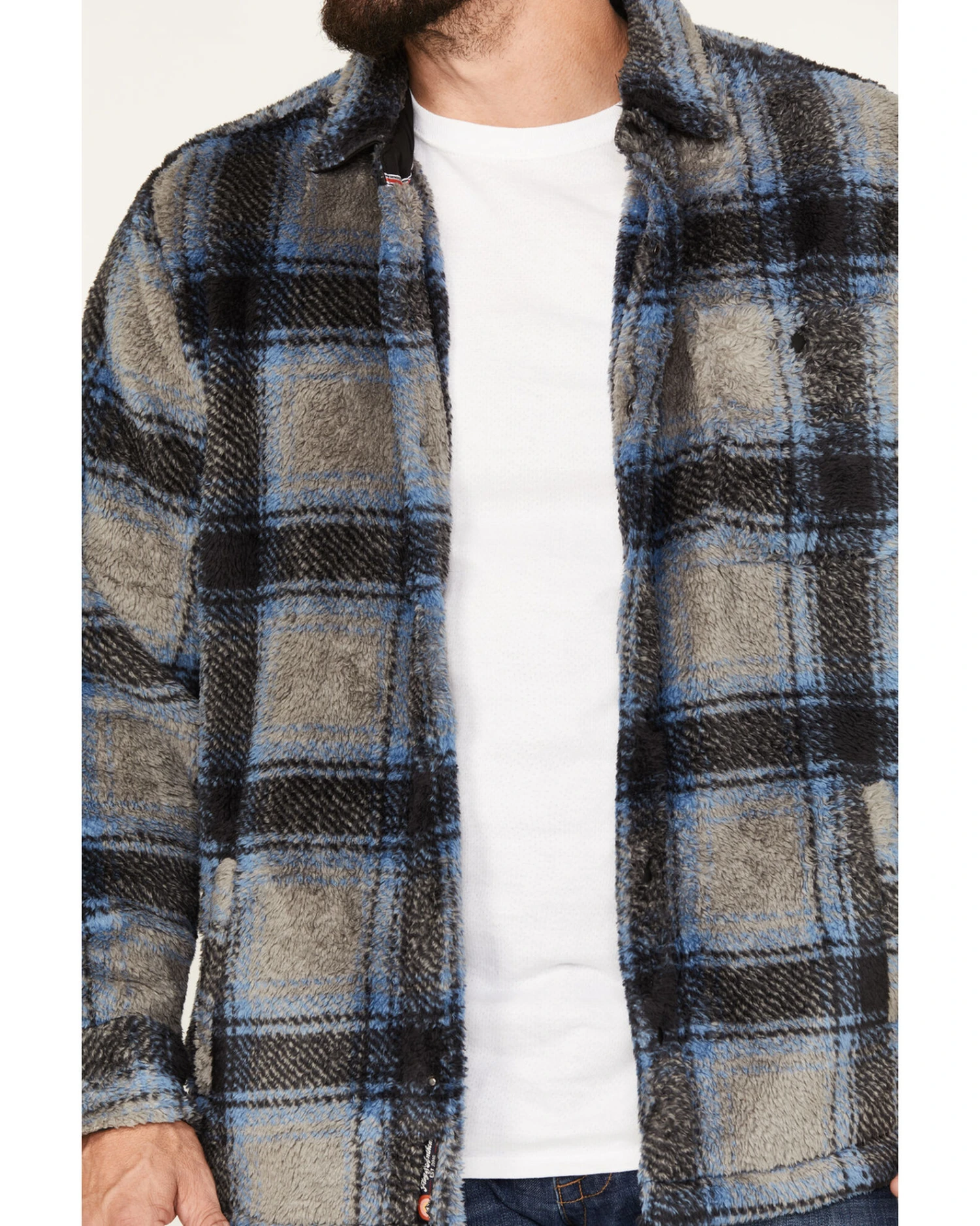 Flag & Anthem Men's Atoka Sherpa Plaid Print Shirt Jacket 6 Flag & Anthem Men's Atoka Sherpa Plaid Print Shirt Jacket - Image 4